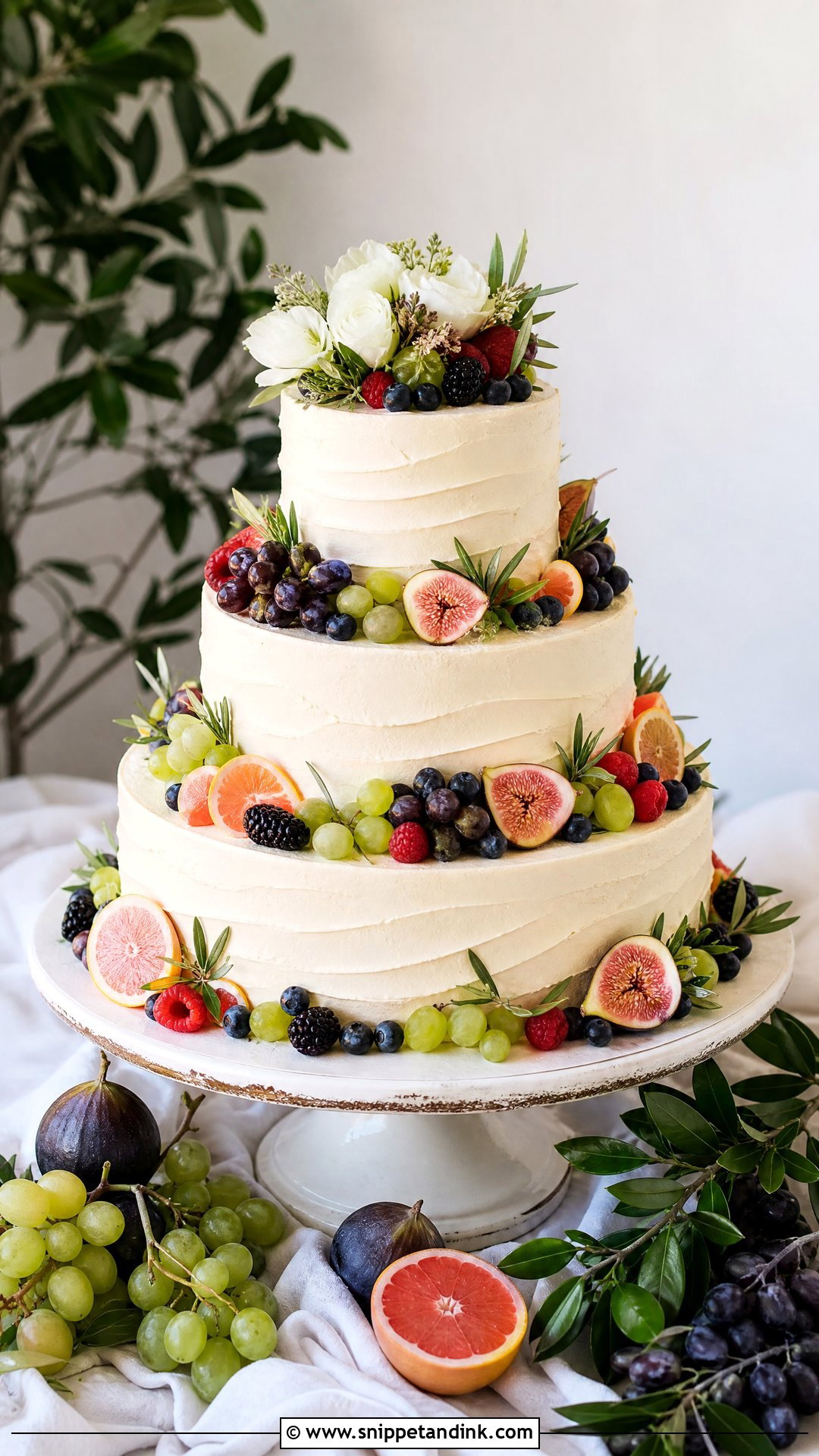 3 Tier Fruit Wedding Cake - Snippet and Ink - 30 3 Tier Cake Ideas for Wedding