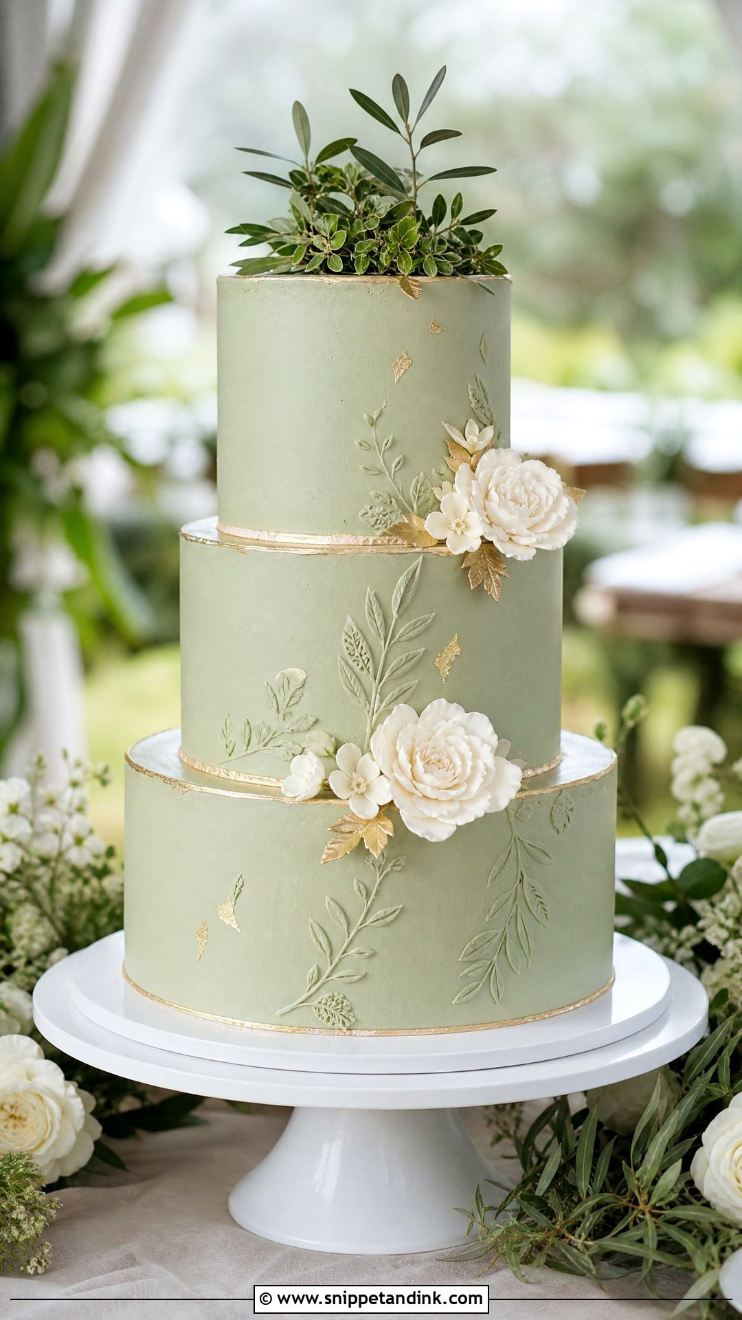 3 Tier Green Wedding Cake - Snippet and Ink - 30 3 Tier Cake Ideas for Wedding