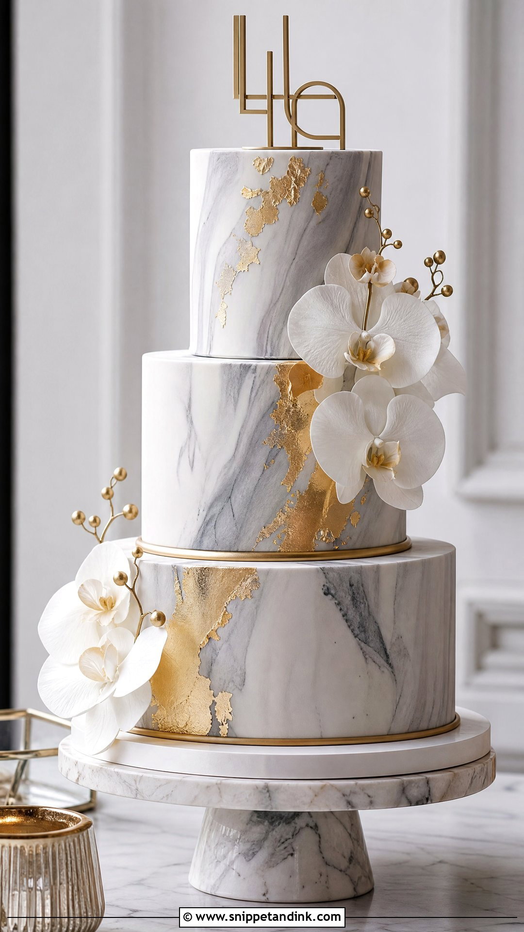 3 Tier Marble Wedding Cake - Snippet and Ink - 30 3 Tier Cake Ideas for Wedding
