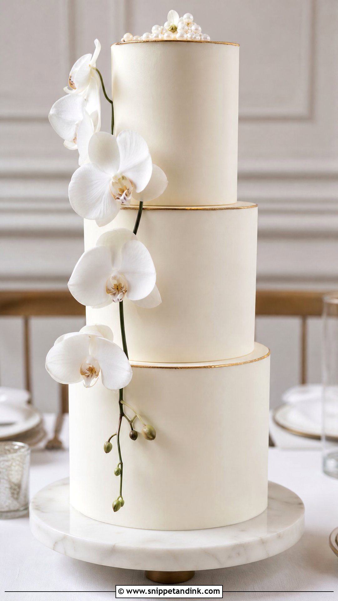 3 Tier Minimalist Wedding Cake - Snippet and Ink - 30 3 Tier Cake Ideas for Wedding
