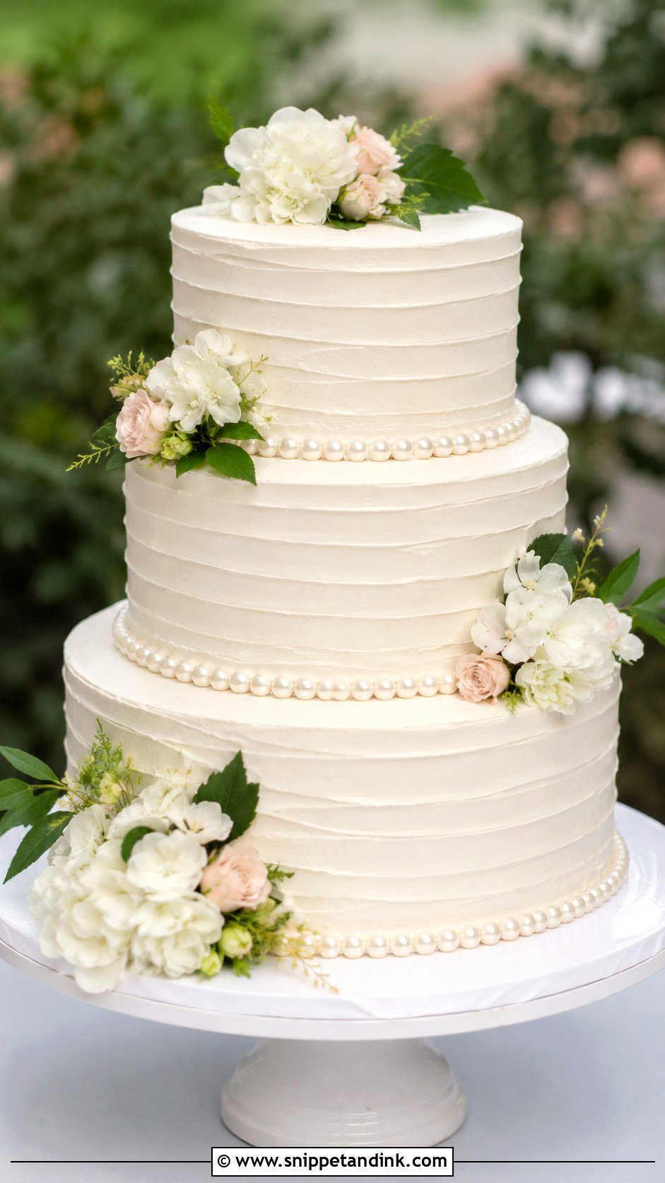 3 Tier Pearl Wedding Cake With Buttercream - Snippet and Ink - 20 3 Tier Pearl Wedding Cake Ideas