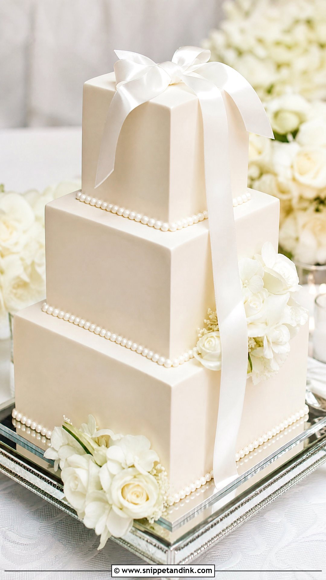 3 Tier Square Wedding Cake - Snippet and Ink - 30 3 Tier Cake Ideas for Wedding