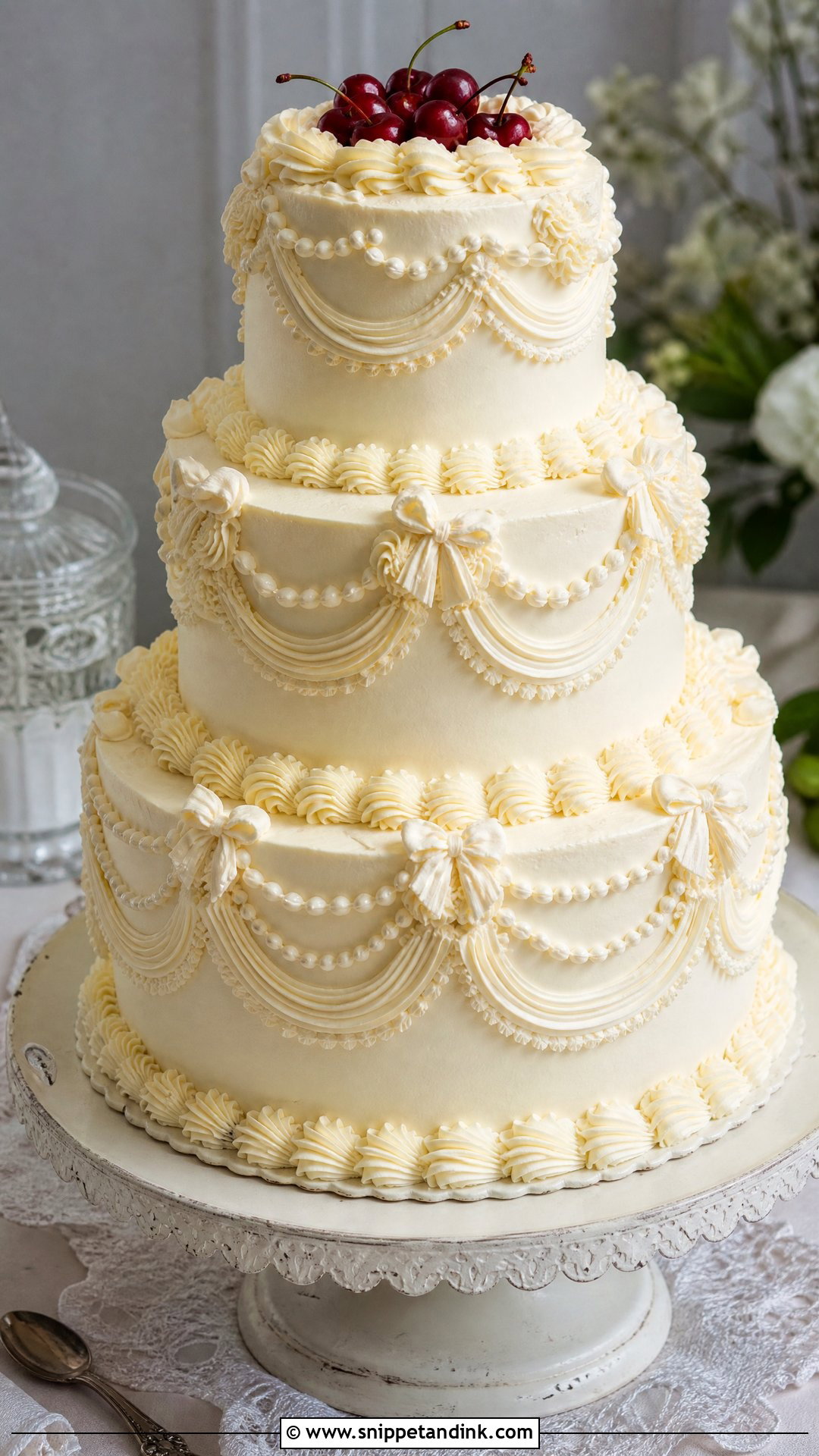 3 Tier Vintage Wedding Cake - Snippet and Ink - 30 3 Tier Cake Ideas for Wedding