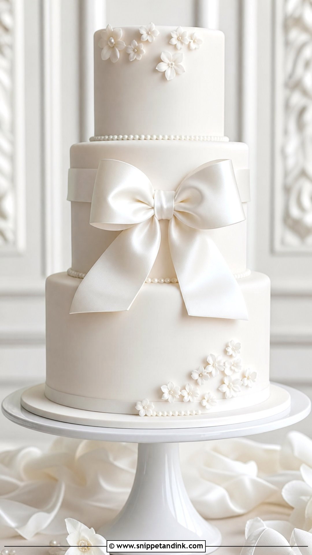 3 Tier Wedding Cake With Bows - Snippet and Ink - 25 3 Tier Wedding Cake Ideas