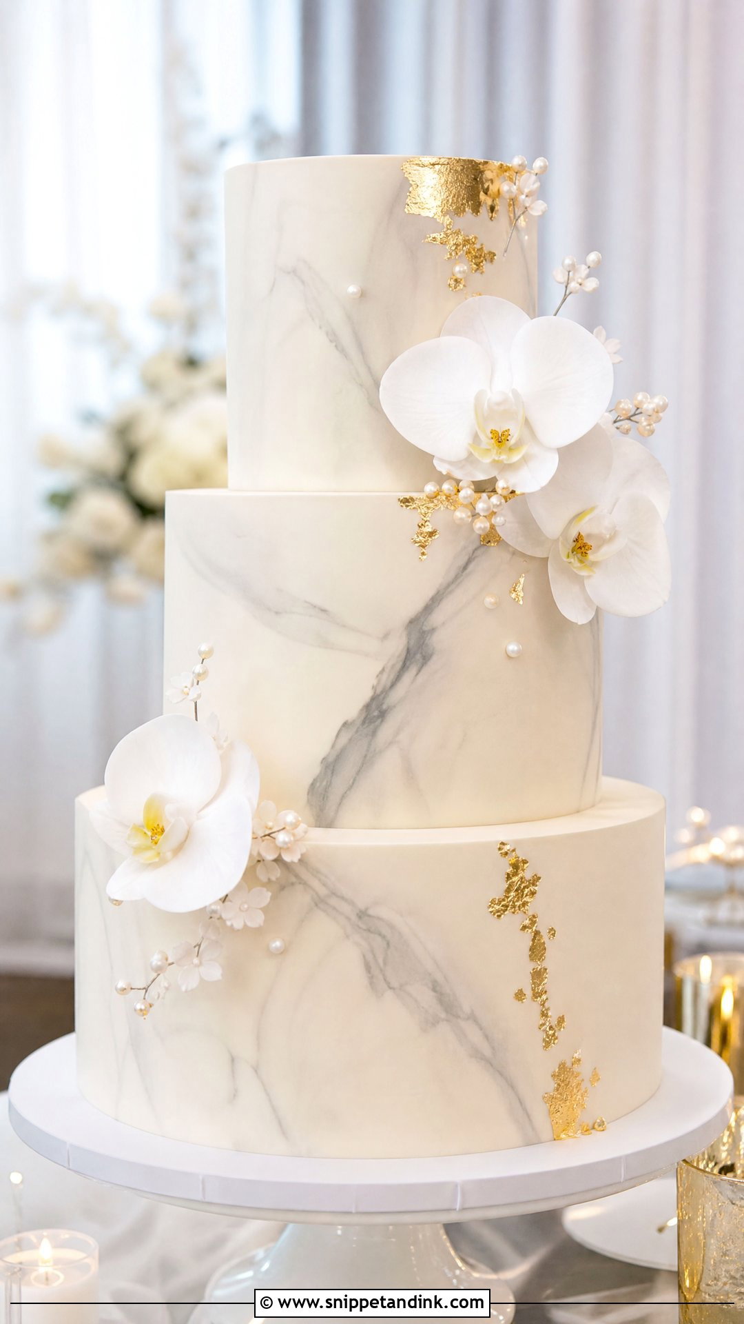 3 Tier Wedding Cake With Marble - Snippet and Ink - 25 3 Tier Wedding Cake Ideas