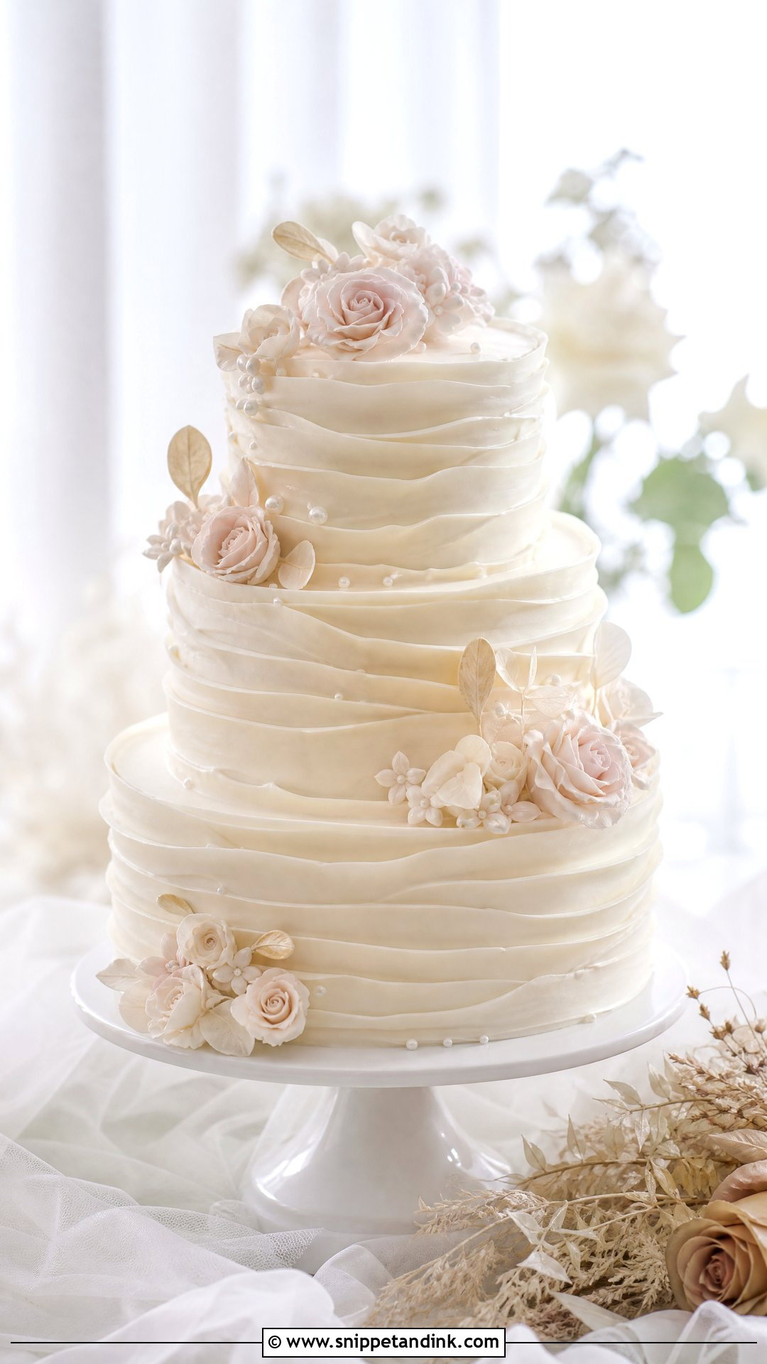 3 Tier Wedding Cake With Ruffles - Snippet and Ink - 25 3 Tier Wedding Cake Ideas