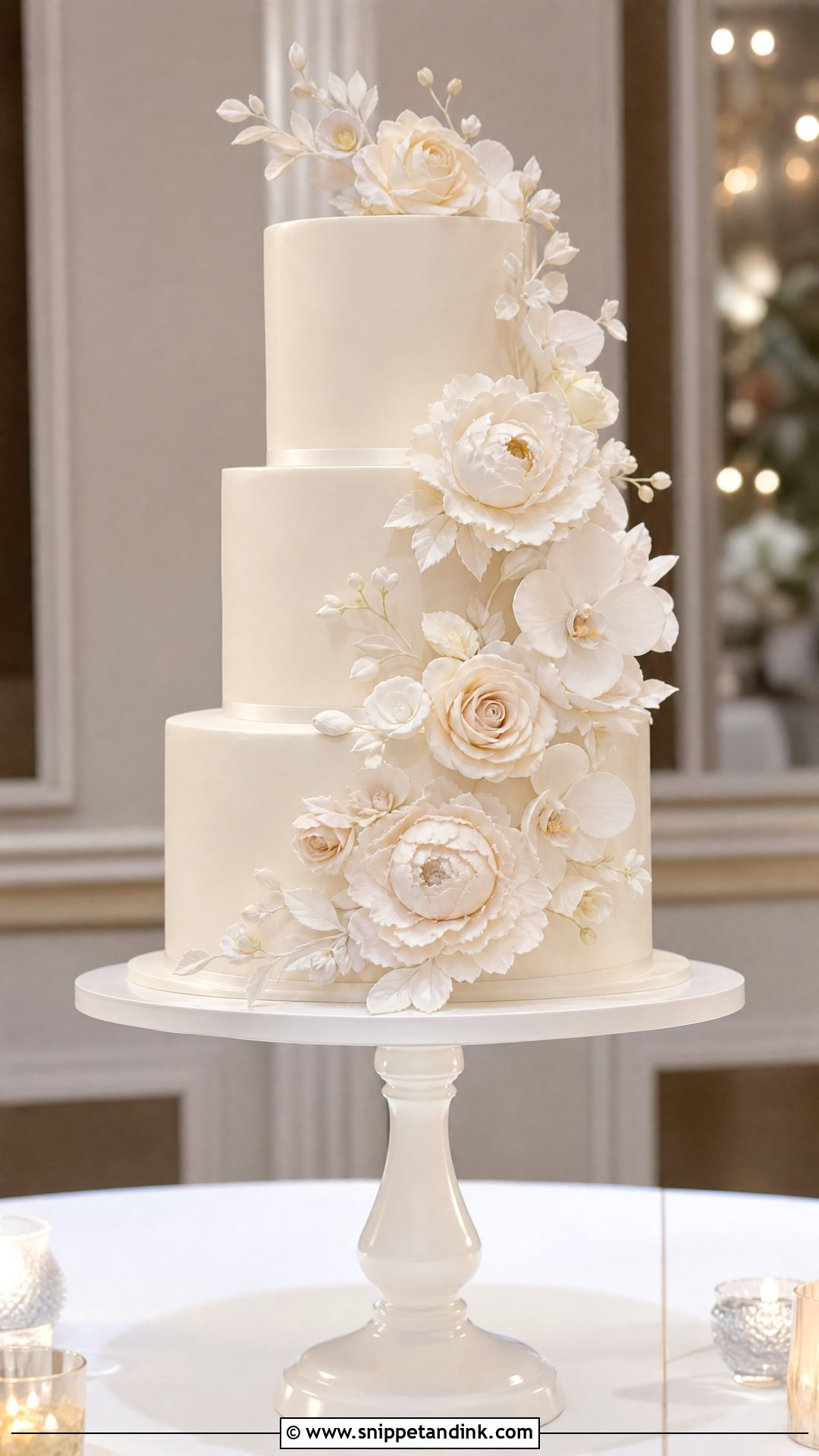 3 Tier Wedding Cake With Sugar Flowers - Snippet and Ink - 25 3 Tier Wedding Cake Ideas