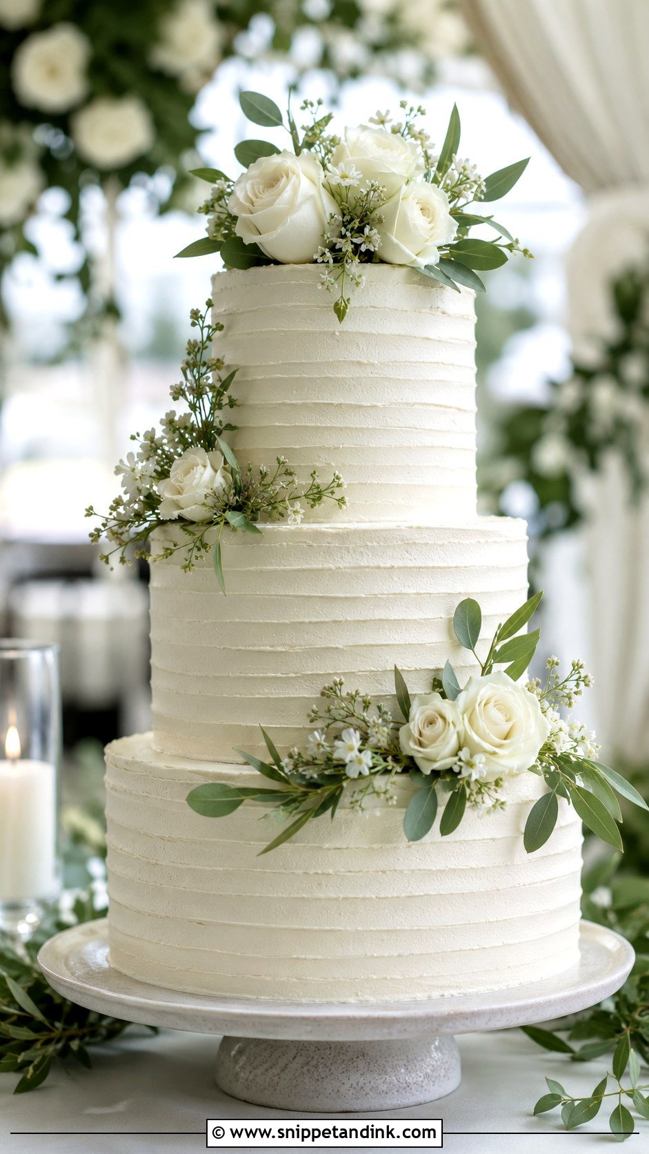 3 Tier Wedding Cake With Texture - Snippet and Ink - 20 Elegant 3 Tier Wedding Cake Ideas