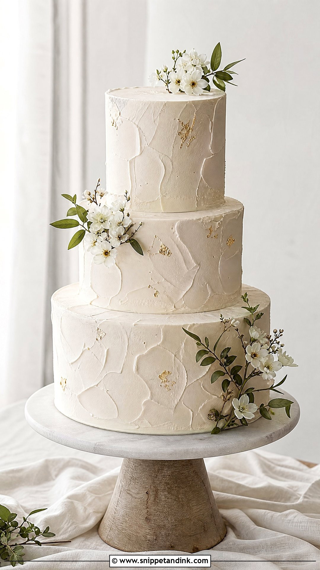 3 Tier Wedding Cake With Textured Buttercream - Snippet and Ink - 25 3 Tier Wedding Cake Ideas