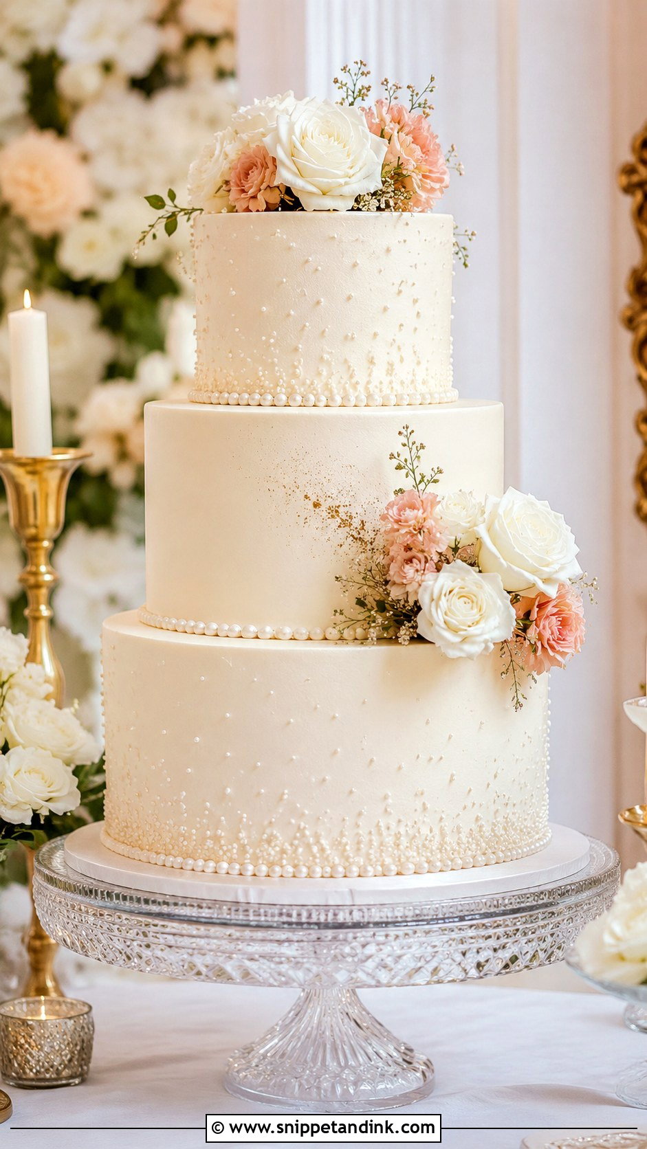 3 Tier White Chocolate Wedding Cake - Snippet and Ink - 20 3 Tier Chocolate Cake Ideas for Wedding