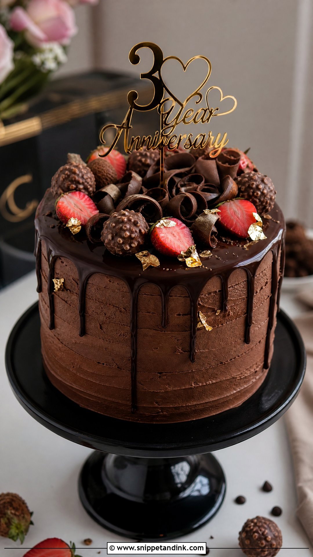 3 Year Anniversary Chocolate Cake - Snippet and Ink - 25 3 Year Anniversary Cake Ideas