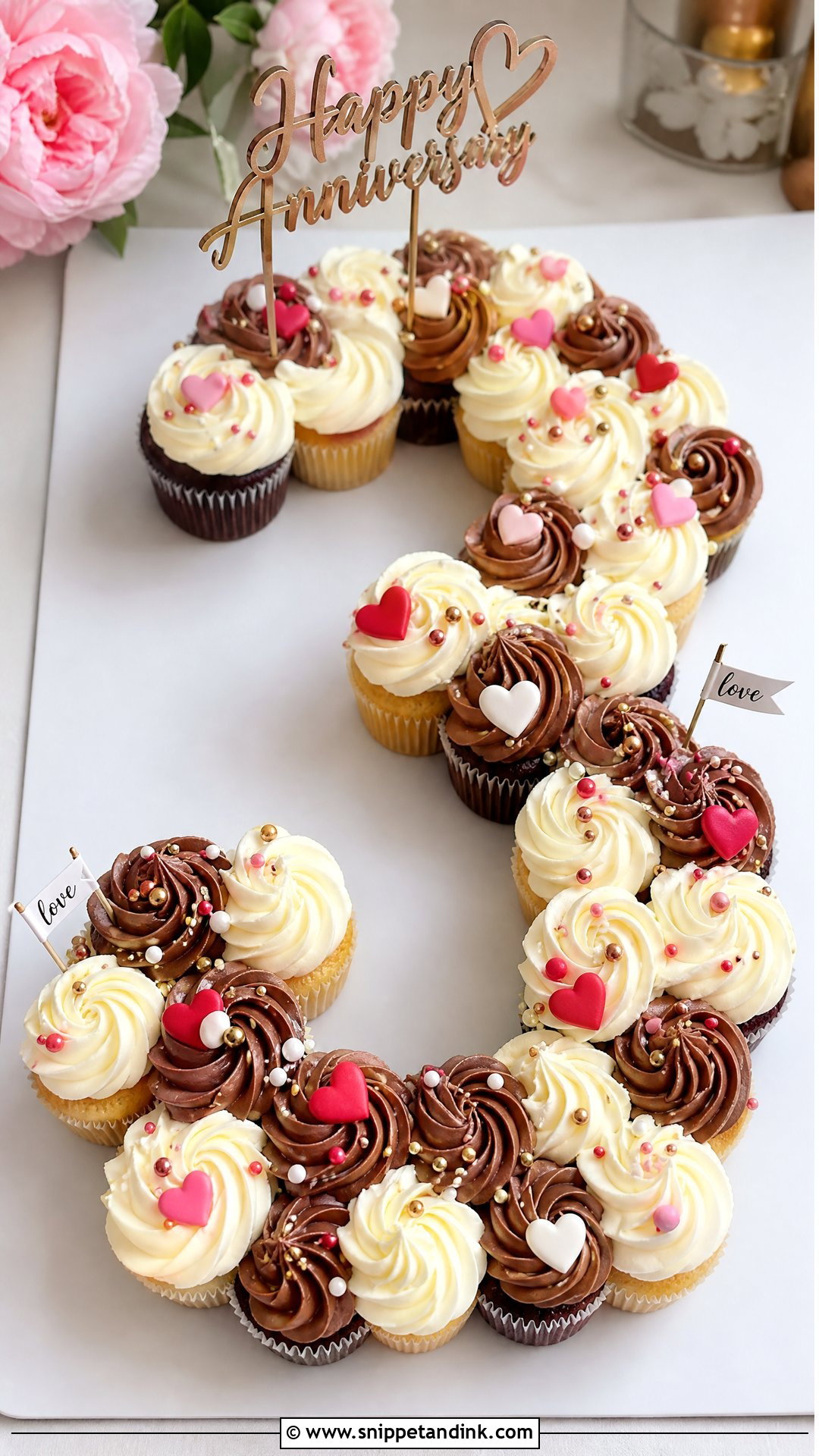 3 Year Anniversary Cupcake Cake - Snippet and Ink - 25 3 Year Anniversary Cake Ideas