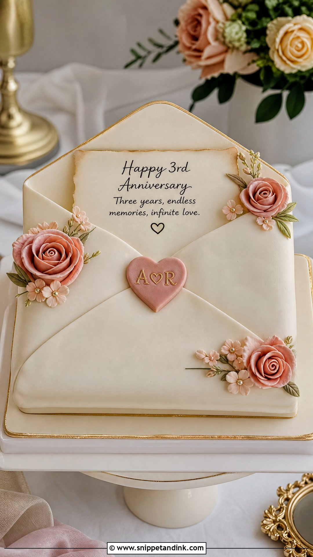 3 Year Anniversary Love Letter Cake - Snippet and Ink - 25 3 Year Anniversary Cake Ideas