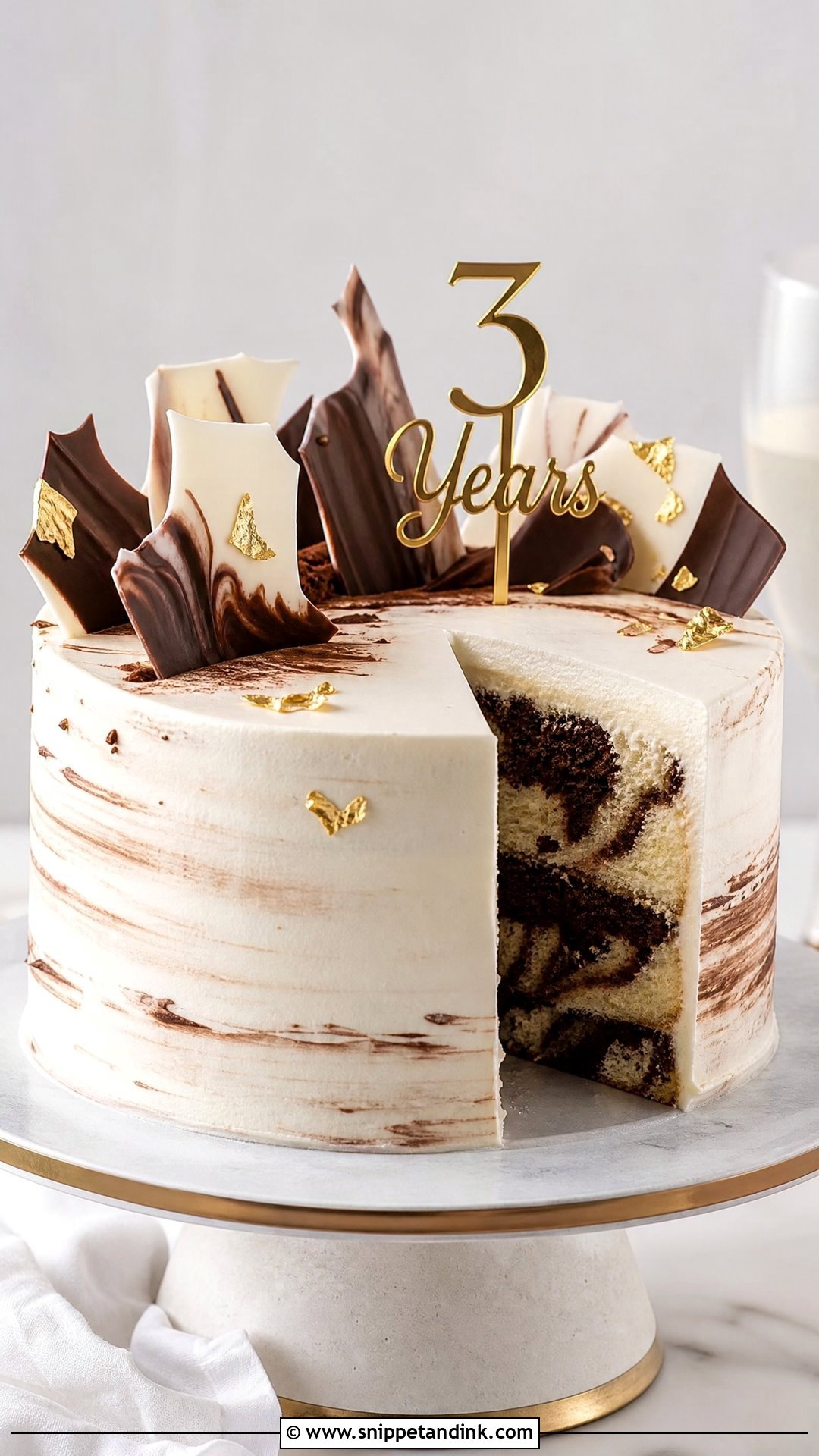 3 Year Anniversary Marble Cake - Snippet and Ink - 25 3 Year Anniversary Cake Ideas