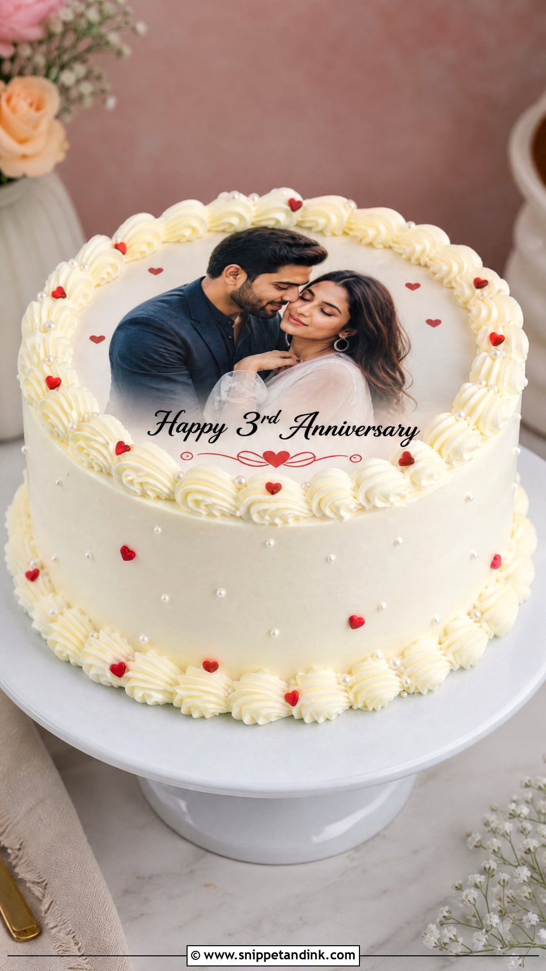 3 Year Anniversary Photo Cake - Snippet and Ink - 25 3 Year Anniversary Cake Ideas