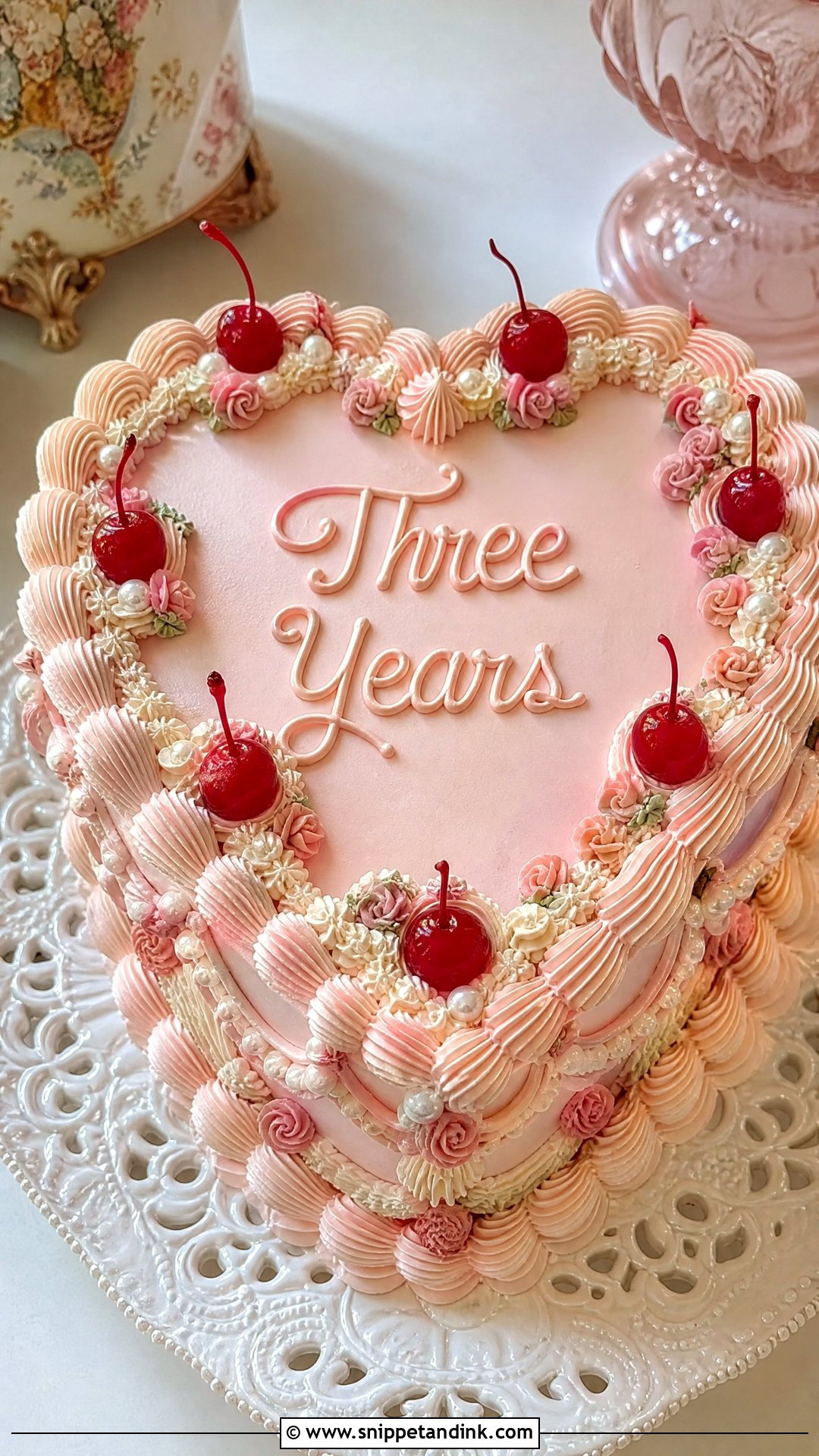 3 Year Anniversary Vintage Cake - Snippet and Ink - 25 3 Year Anniversary Cake Ideas