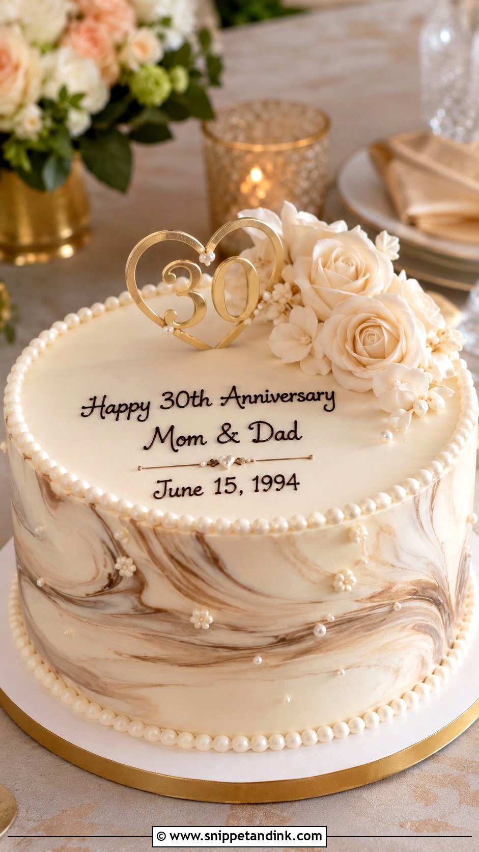30th Anniversary Cake For Parents - Snippet and Ink - 20 30th Wedding Anniversary Cake Ideas