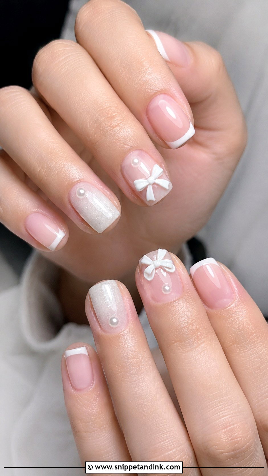 3D Bow Wedding Nails - Snippet and Ink - 20 3D Wedding Nails