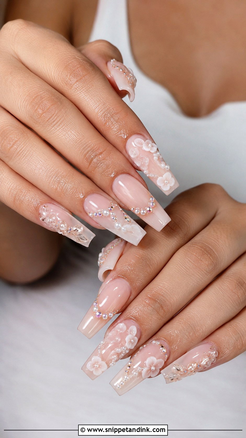 3D Coffin Wedding Nails - Snippet and Ink - 20 3D Wedding Nails