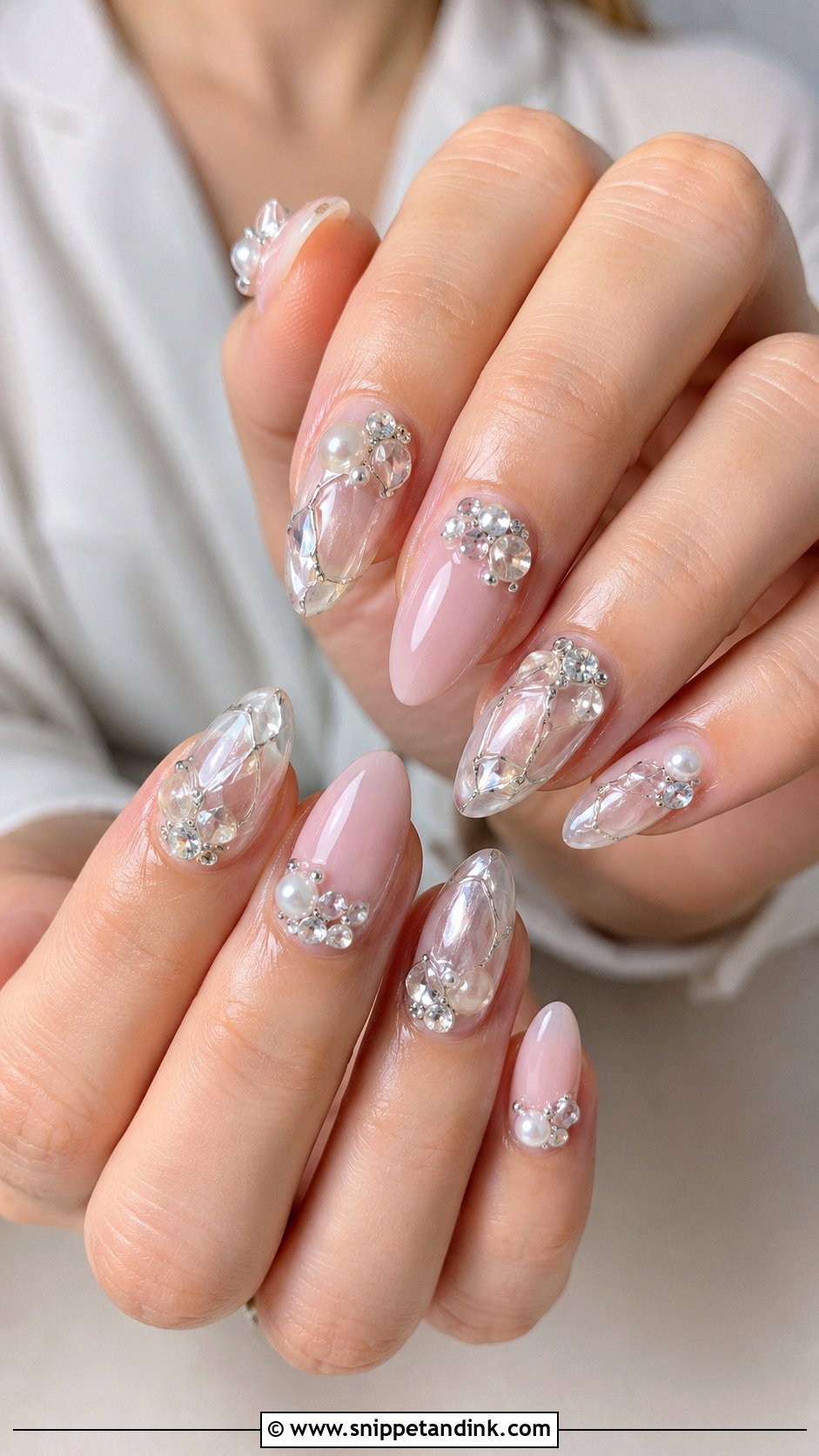 3D Crystal Wedding Nails - Snippet and Ink - 20 3D Wedding Nails