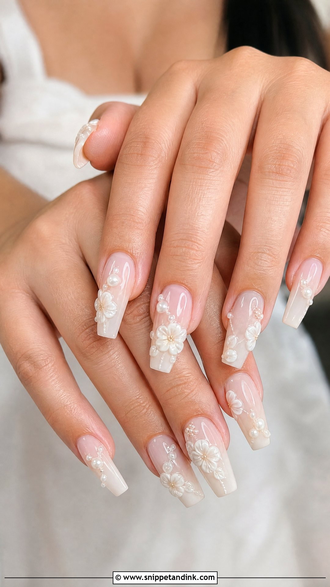 3D Floral Wedding Nails - Snippet and Ink - 25 Floral Wedding Nails