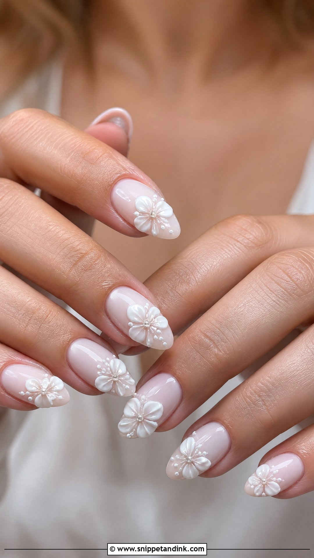 3D Flower Bridal Nails - Snippet and Ink - 25 Bridal Nail Ideas Brides