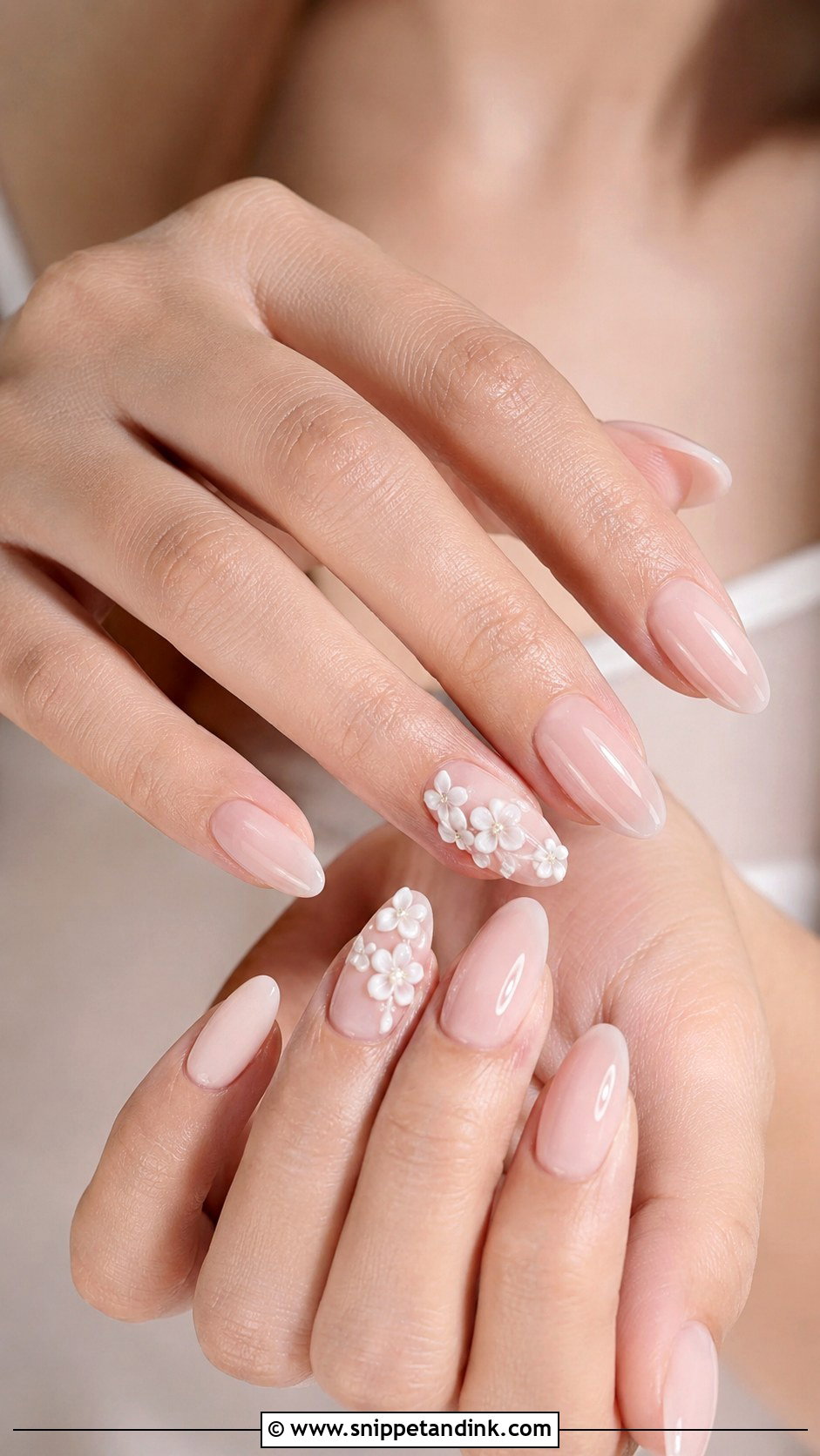 3D Flower Bridal Nails - Snippet and Ink - 30 Bridal Nail Designs