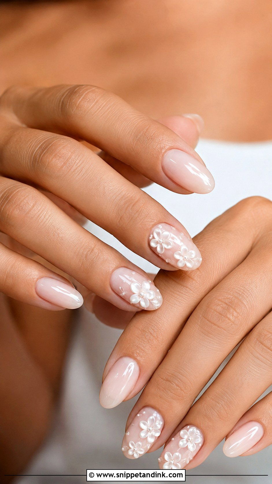 3D Flower Bride Nails - Snippet and Ink - 20 Bride Nails 2025