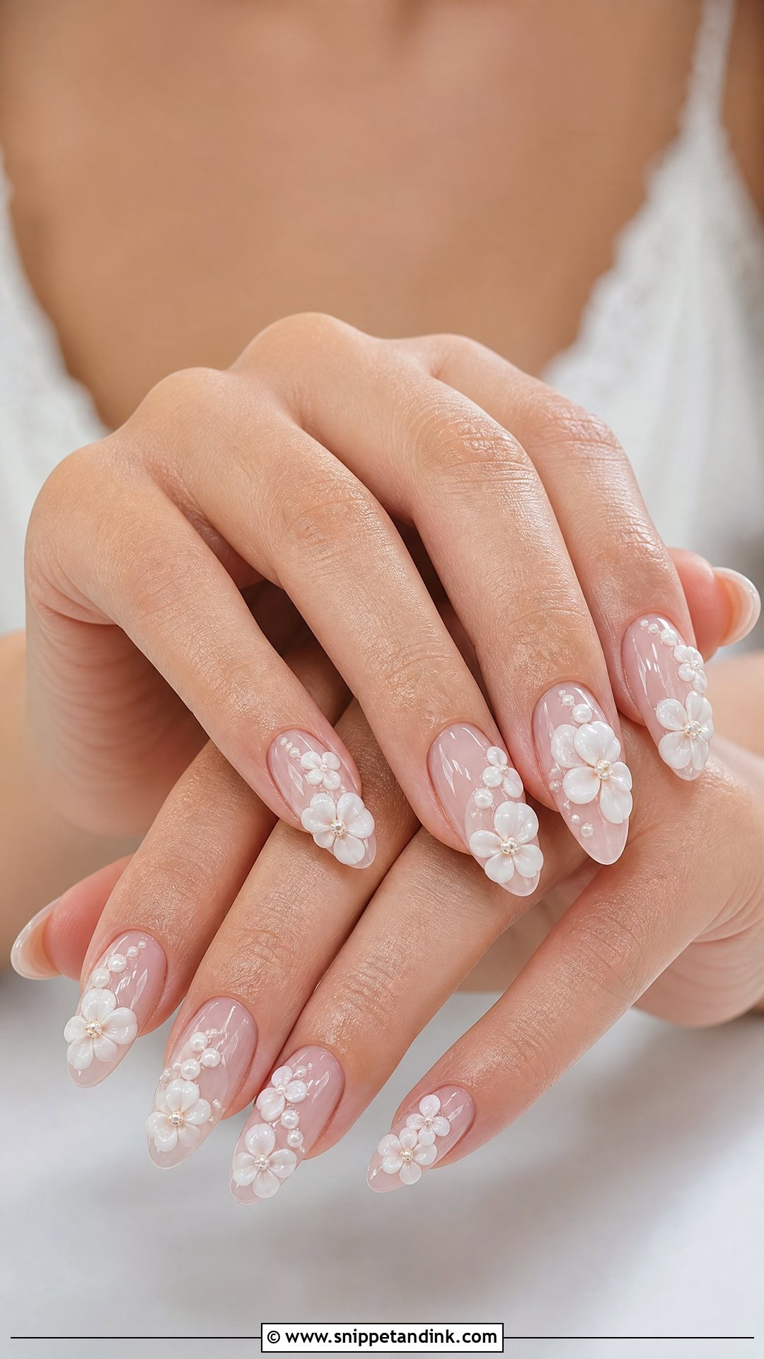 3D Flower Bride Wedding Nails - Snippet and Ink - 25 Nail Designs for the Bride Wedding
