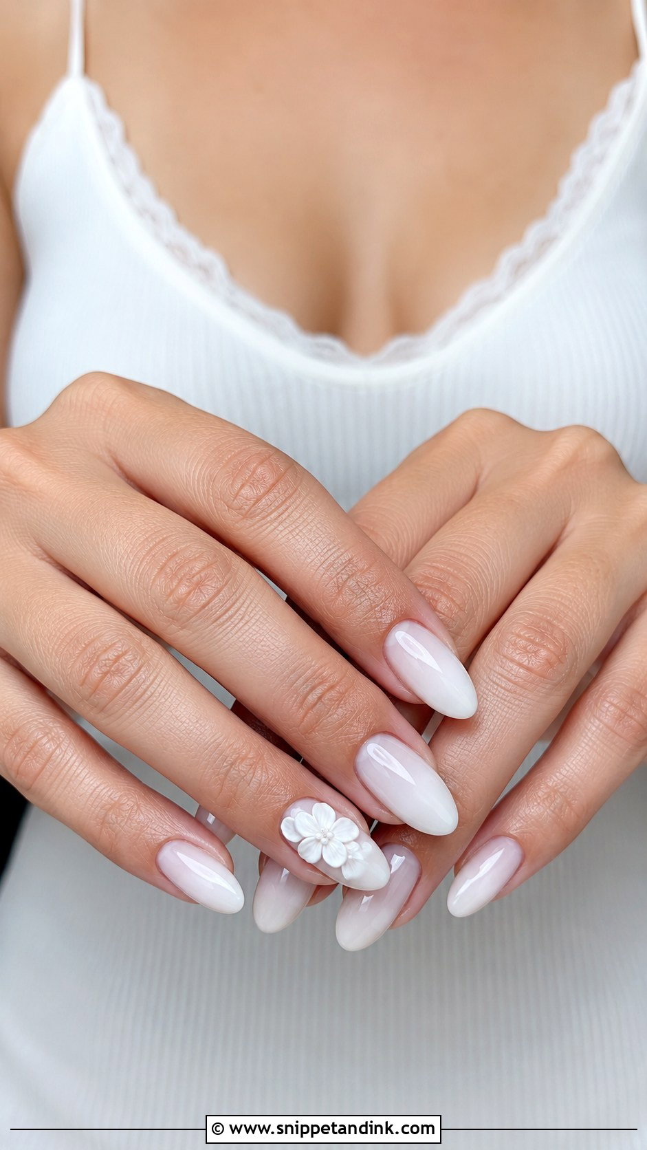 3D Flower Nail Extensions - Snippet and Ink - 20 Nail Extension for Wedding Ideas