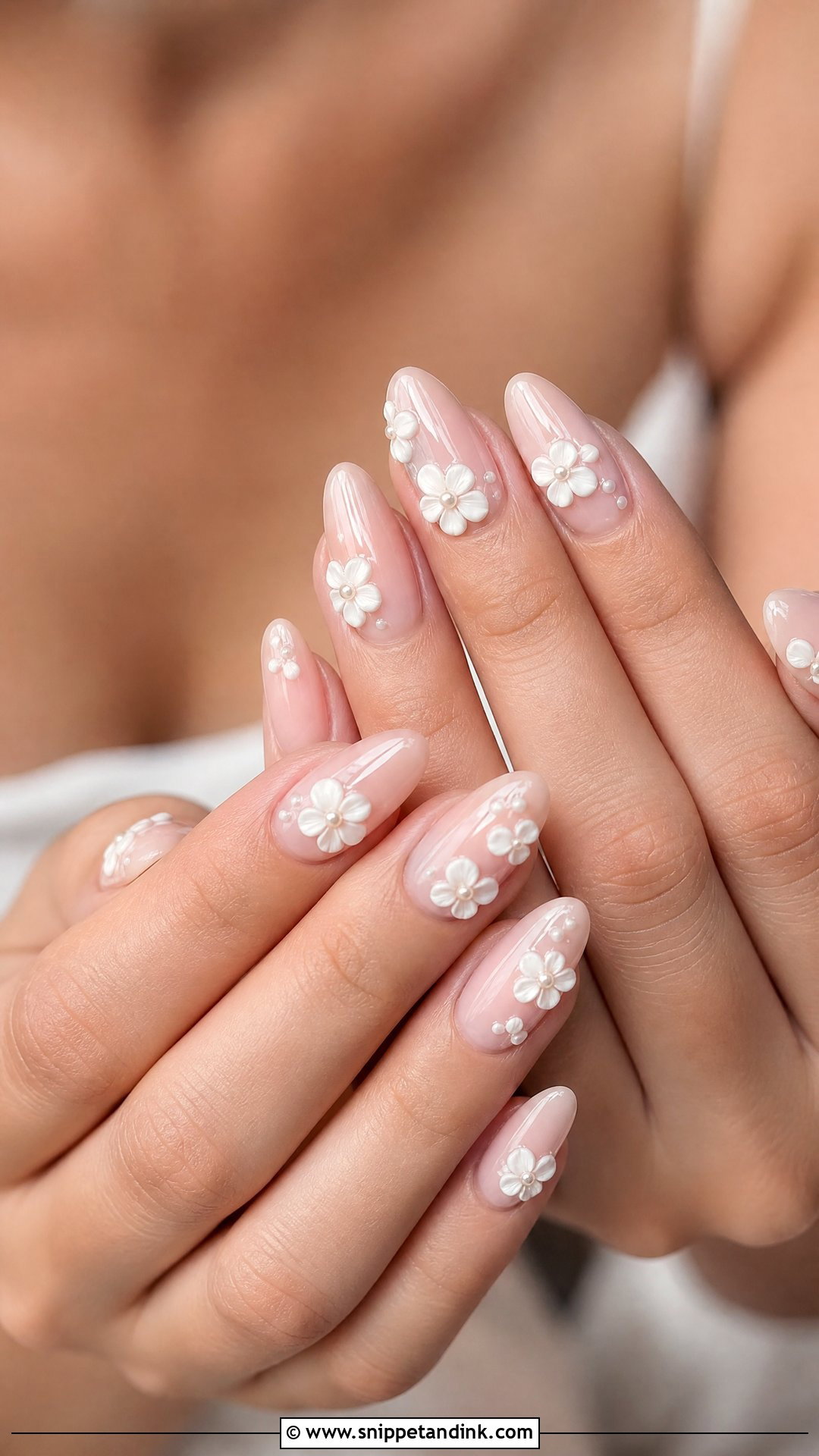 3D Flower Wedding Nails - Snippet and Ink - 20 Nail Ideas for Wedding Brides