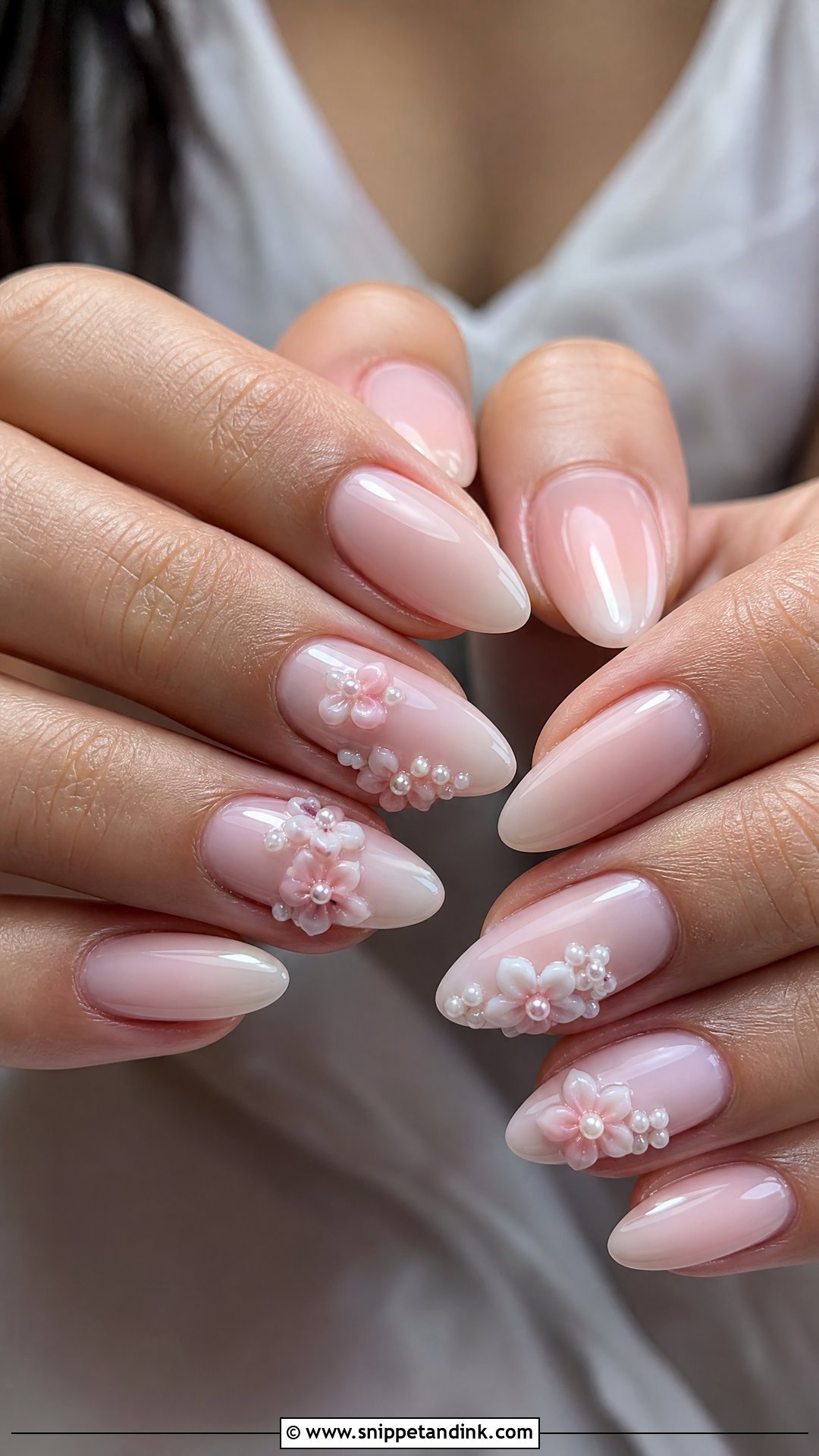 3D Flower Wedding Nails - Snippet and Ink - 25 Wedding Nail Art Design Ideas