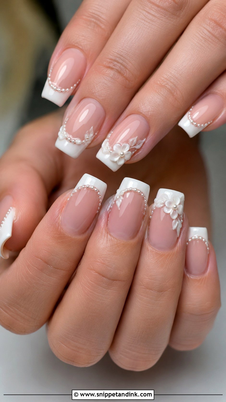 3D French Tip Wedding Nails - Snippet and Ink - 20 3D Wedding Nails