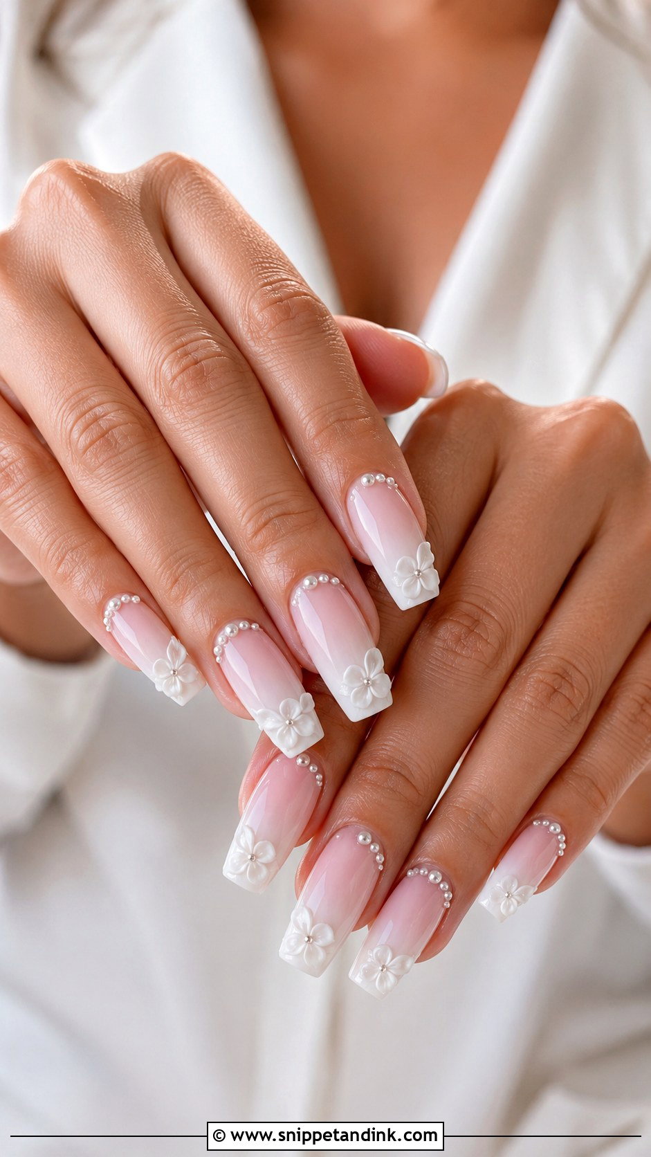 3D Ombre Wedding Nails - Snippet and Ink - 20 3D Wedding Nails