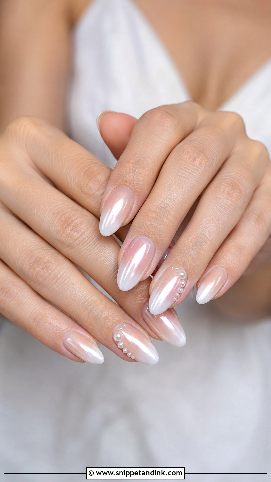 3D Pearl Wedding Nails - Snippet and Ink - 20 Pearl Wedding Nails for Bride