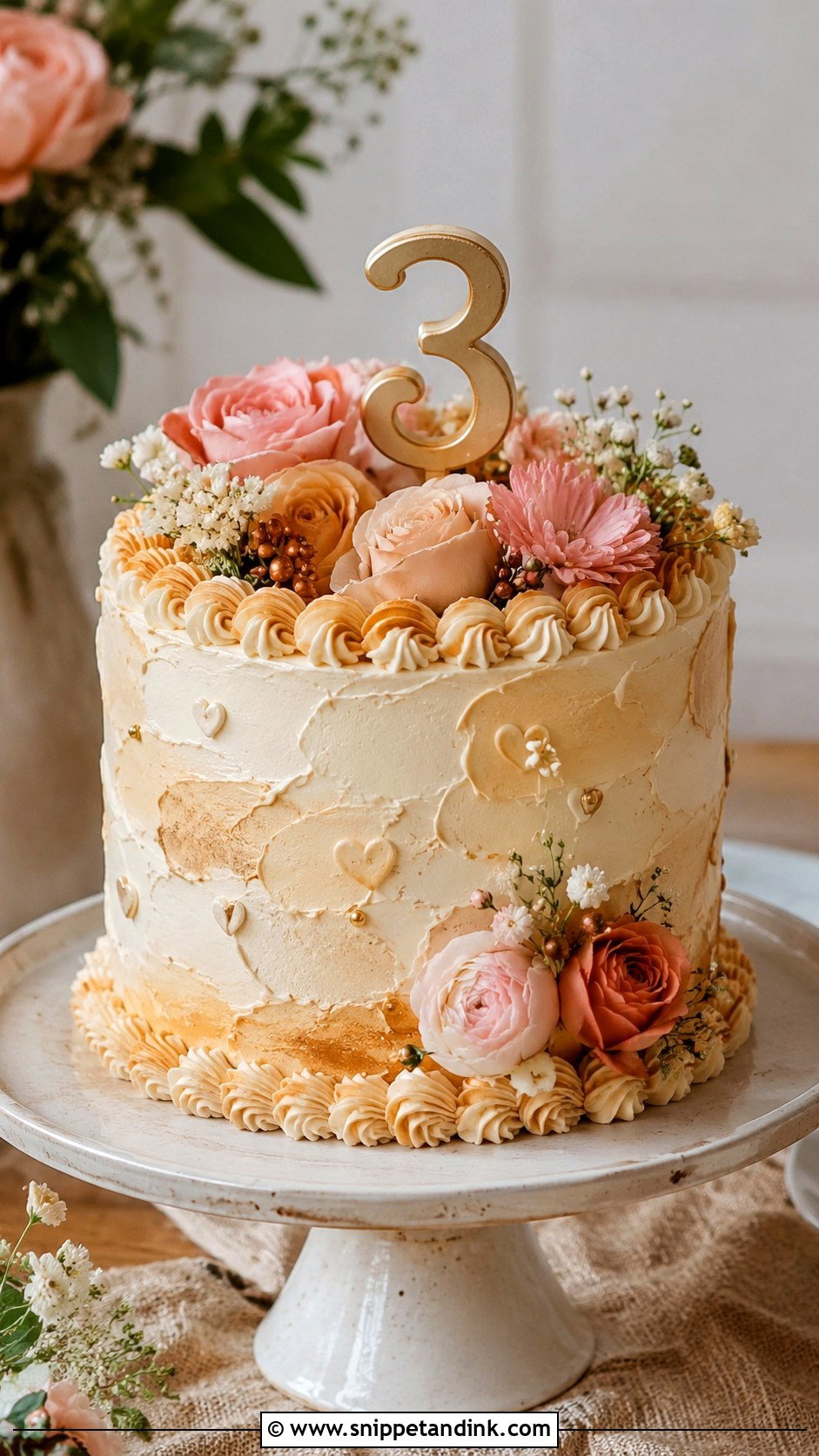 3rd Anniversary Buttercream Cake - Snippet and Ink - 20 3rd Anniversary Cake Ideas