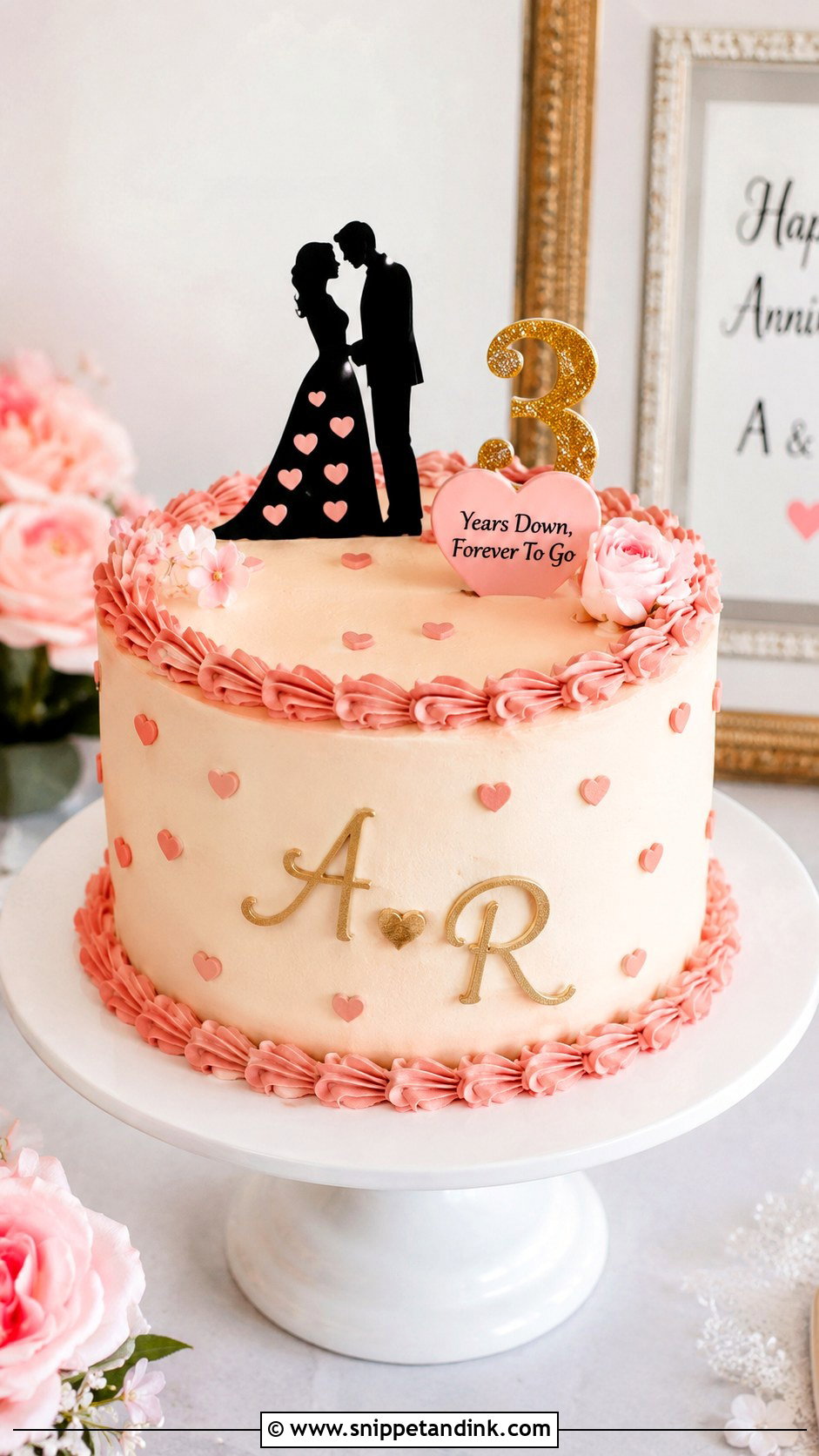 3rd Anniversary Couple Cake - Snippet and Ink - 20 3rd Anniversary Cake Ideas