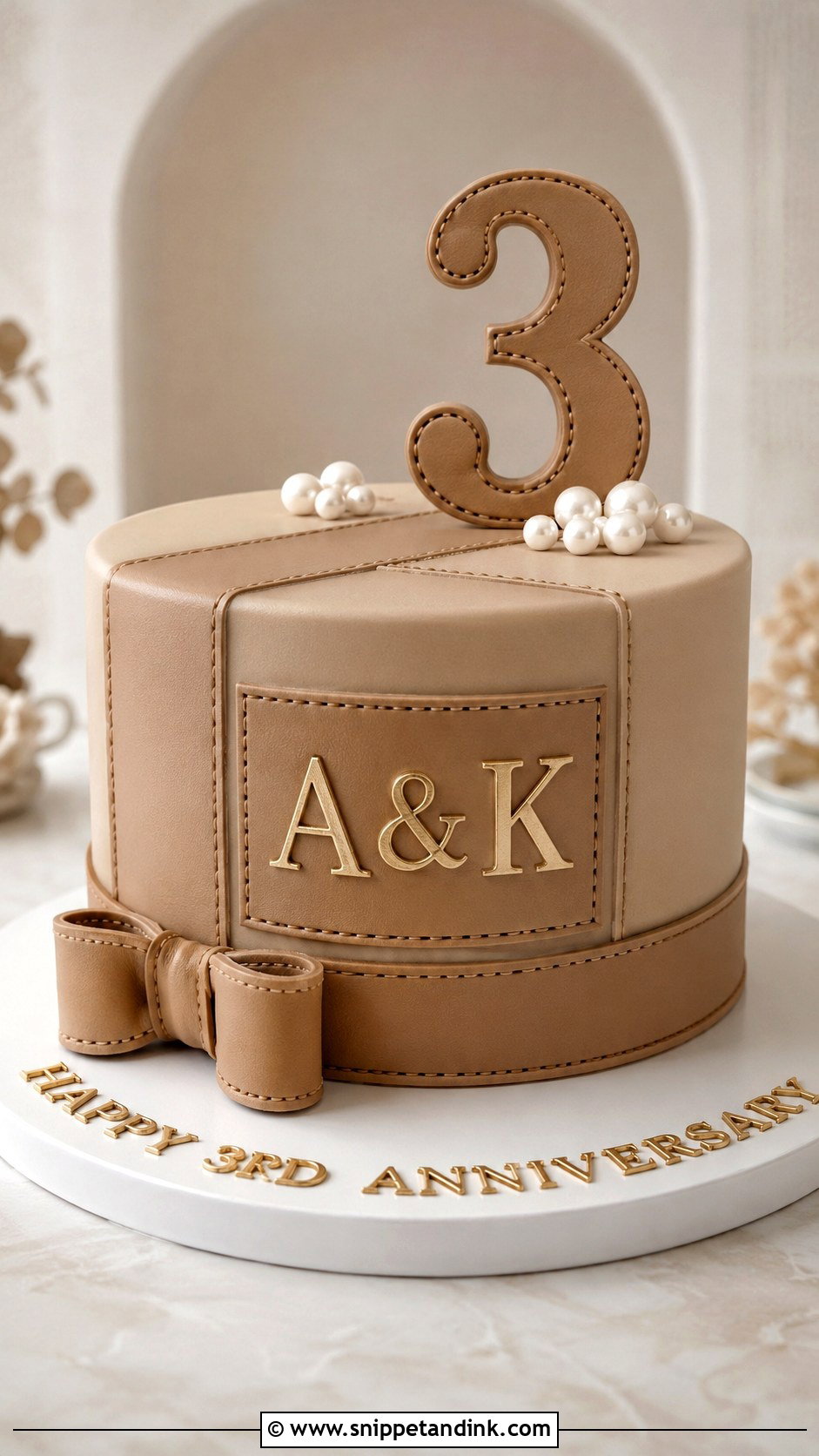 3rd Anniversary Fondant Cake - Snippet and Ink - 20 3rd Anniversary Cake Ideas