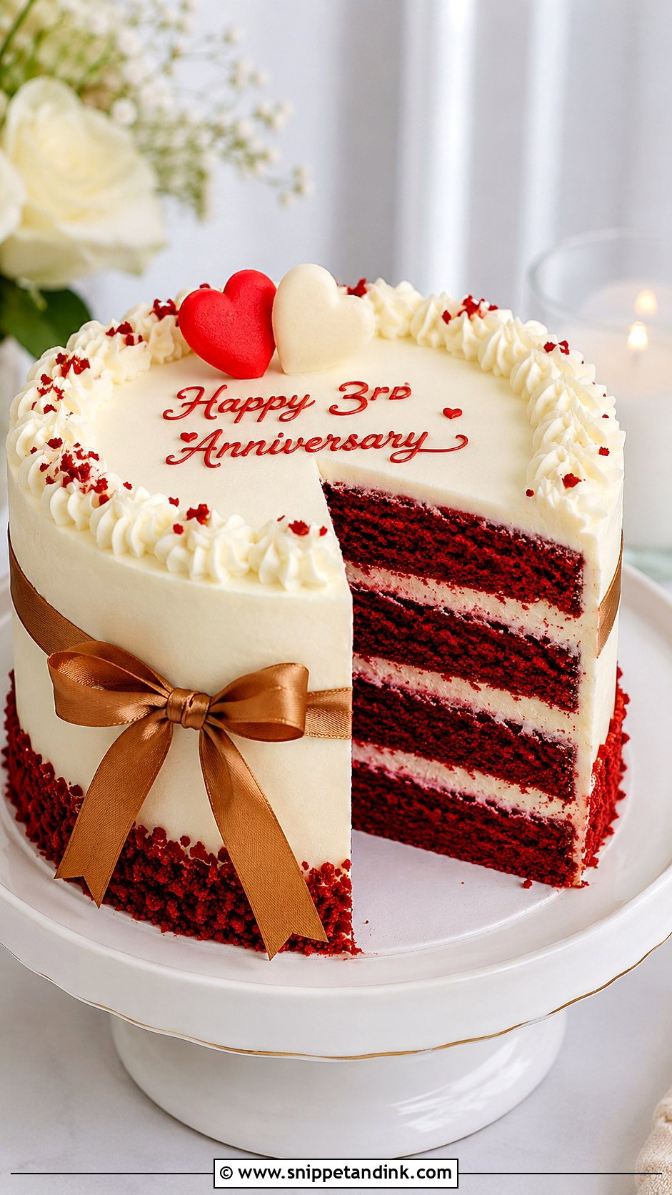 3rd Anniversary Red Velvet Cake - Snippet and Ink - 20 3rd Anniversary Cake Ideas