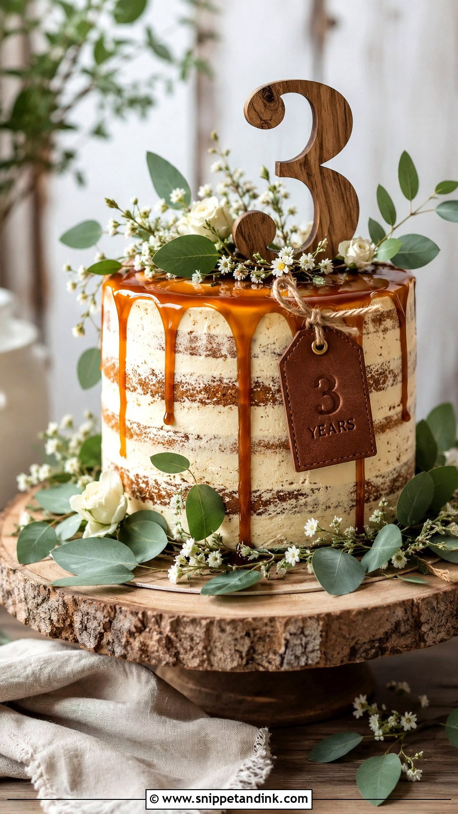 3rd Anniversary Rustic Cake - Snippet and Ink - 20 3rd Anniversary Cake Ideas
