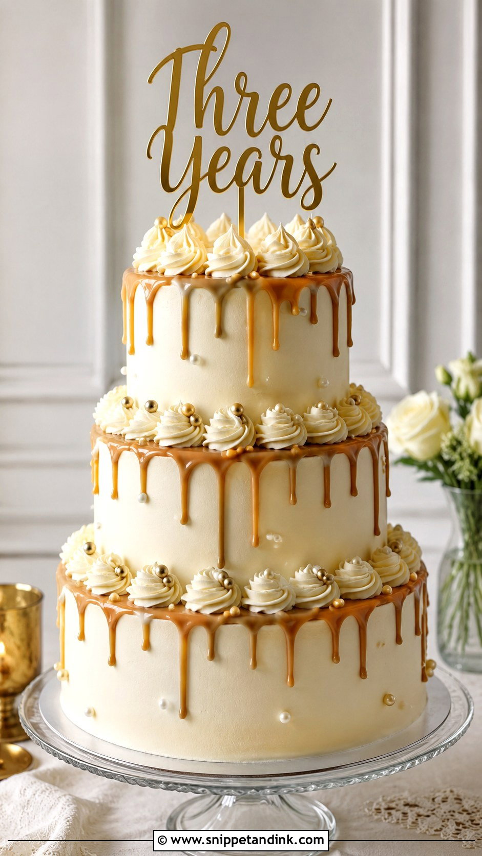 3rd Anniversary Three Layer Cake - Snippet and Ink - 20 3rd Anniversary Cake Ideas