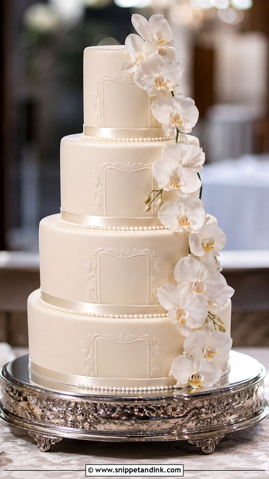4 Tier Fondant Wedding Cake - Snippet and Ink - 20 4 Tier Wedding Cake Ideas
