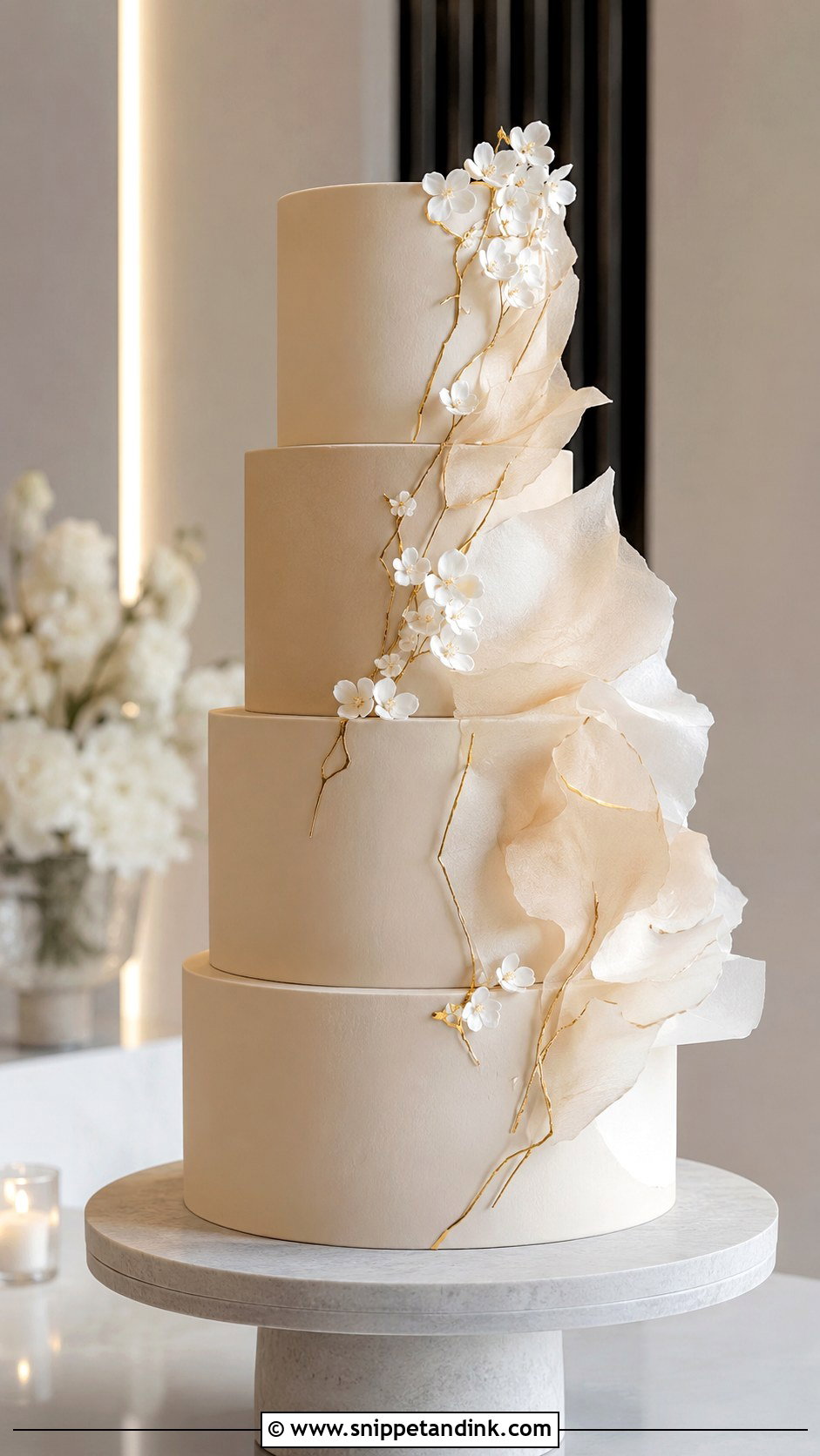 4 Tier Modern Wedding Cake - Snippet and Ink - 20 4 Tier Wedding Cake Ideas