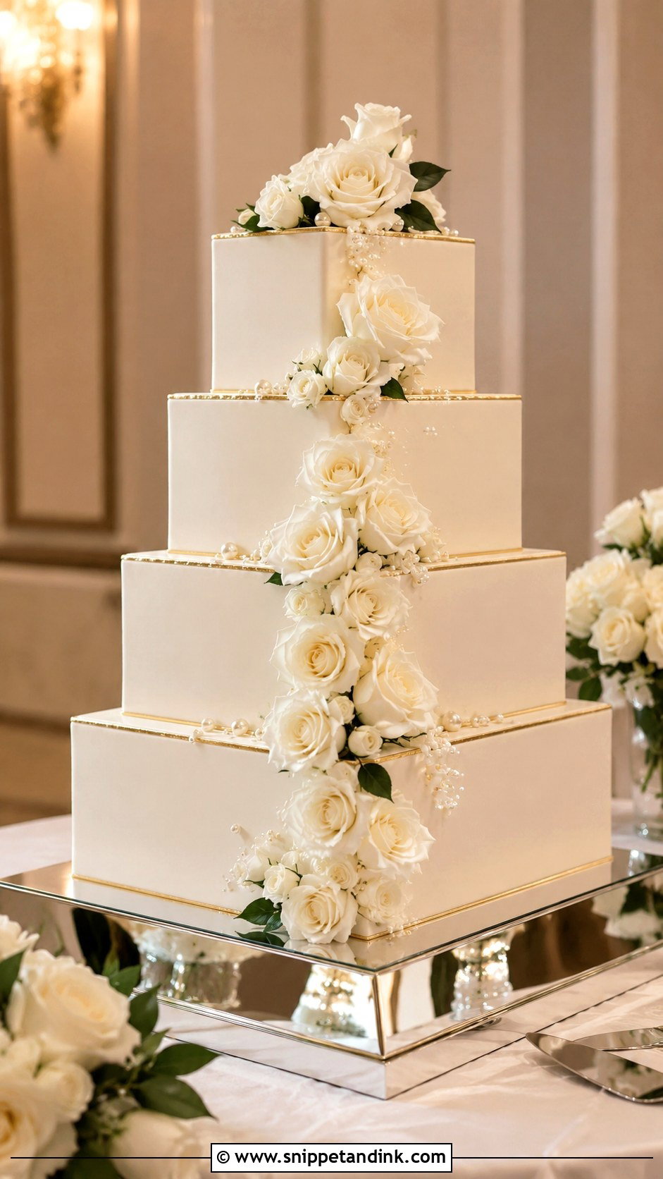 4 Tier Square Wedding Cake - Snippet and Ink - 20 4 Tier Wedding Cake Ideas