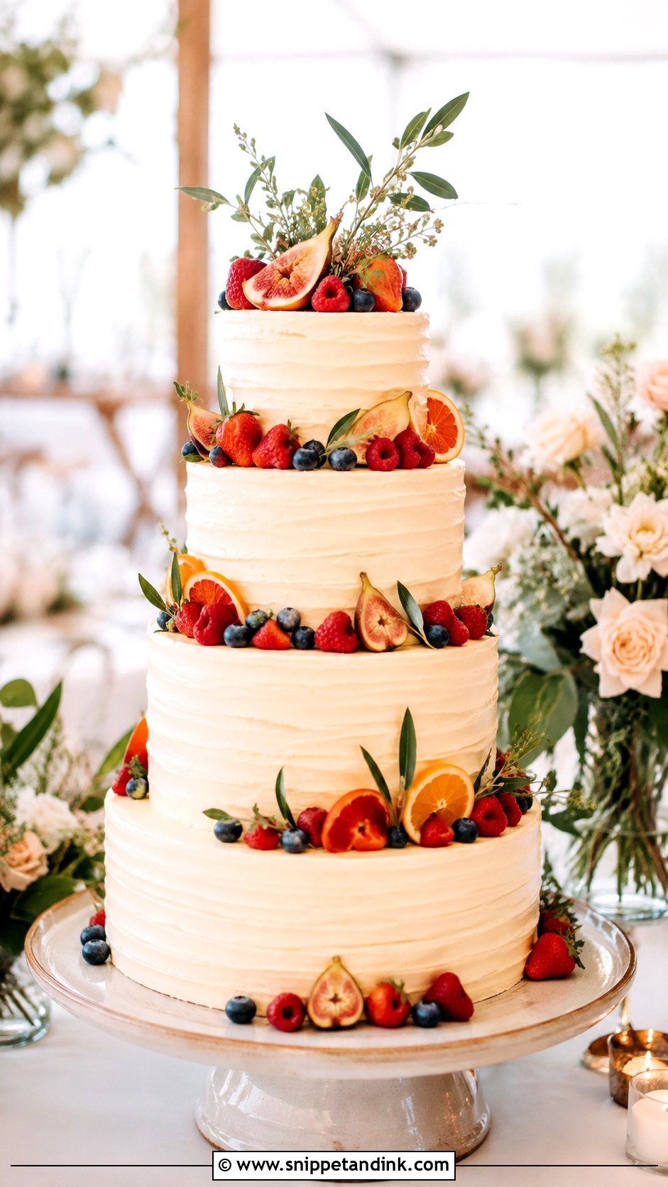 4 Tier Wedding Cake With Fruit - Snippet and Ink - 20 4 Tiered Wedding Cakes