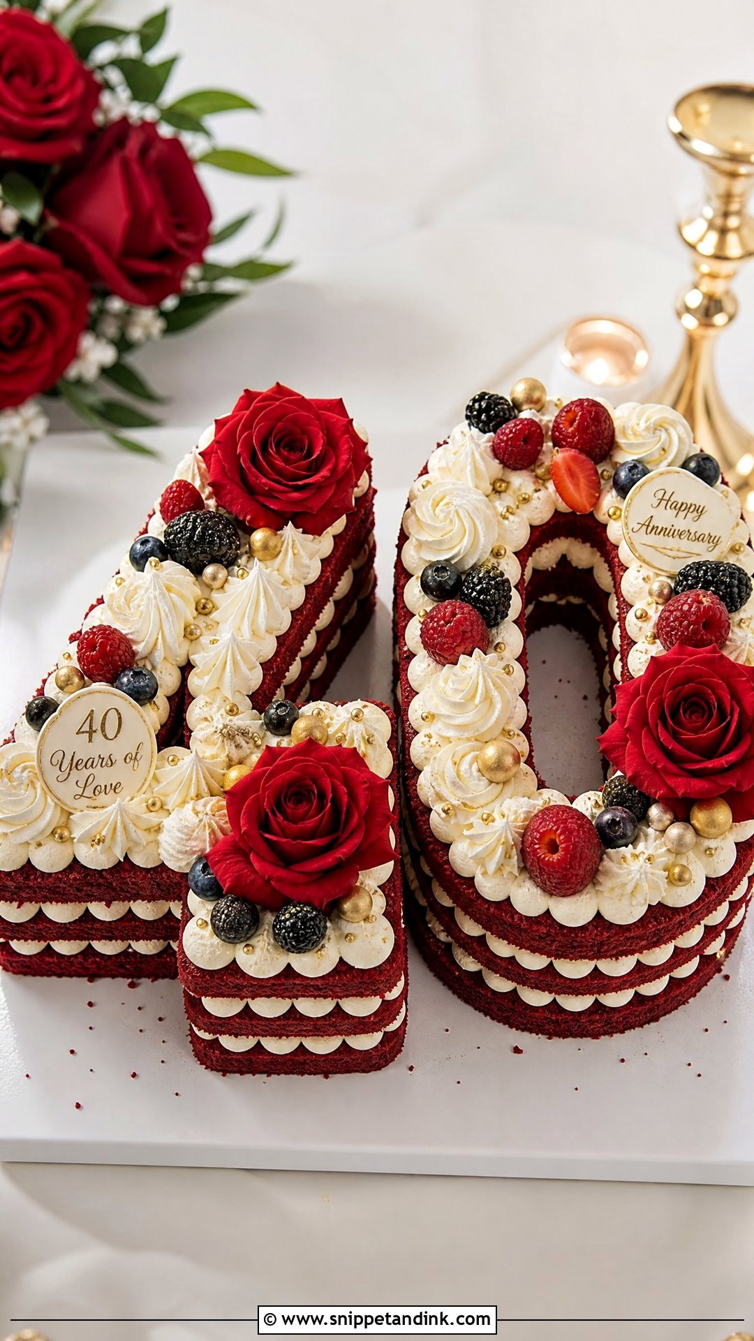 40th Anniversary Number Cake - Snippet and Ink - 25 40th Wedding Anniversary Cake Ideas