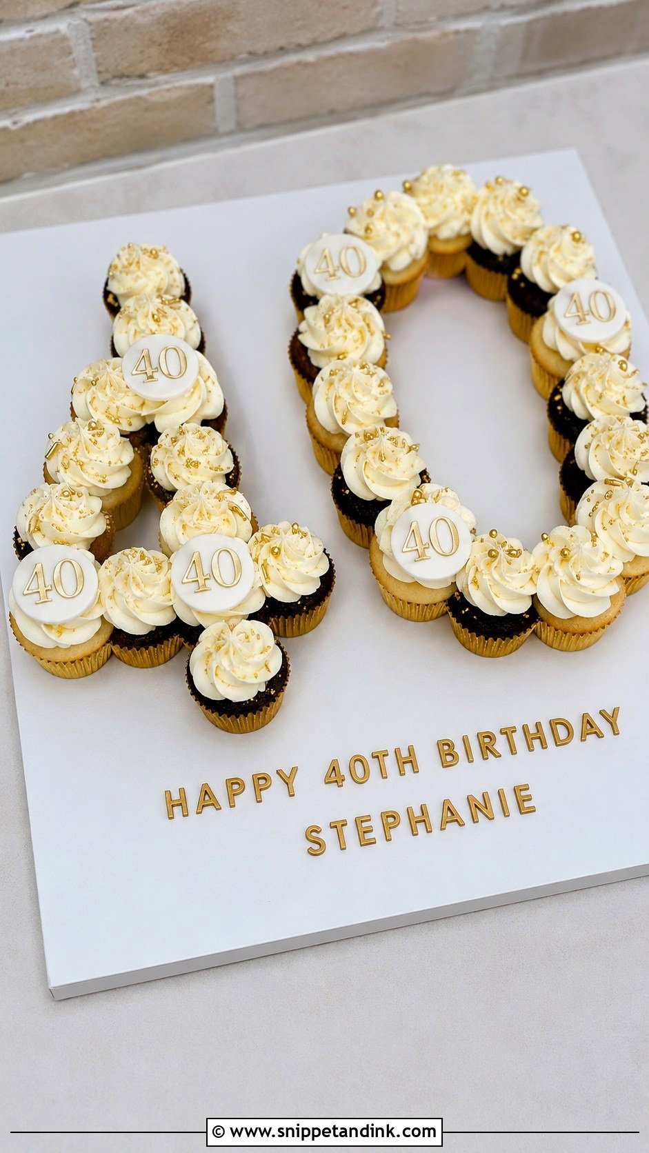 40th Birthday Number Cupcakes - Snippet and Ink - 20 40th Cupcake Ideas
