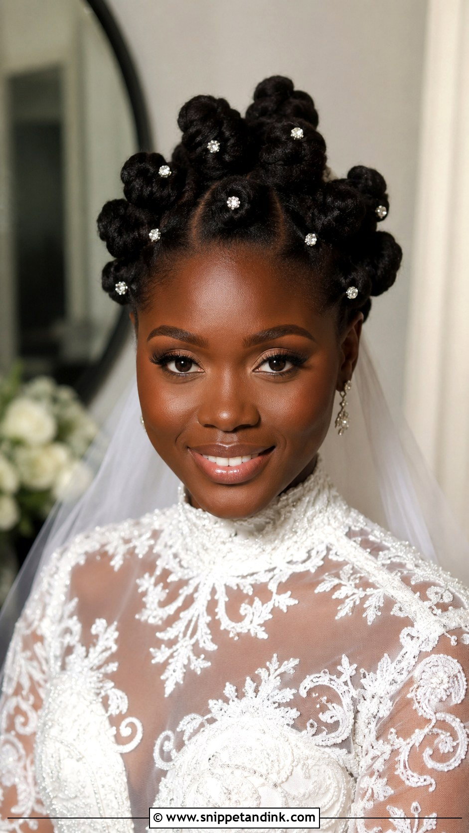 4C Bridal Bantu Knot Updo - Snippet and Ink - 20 4c Bridal Natural Hairstyles