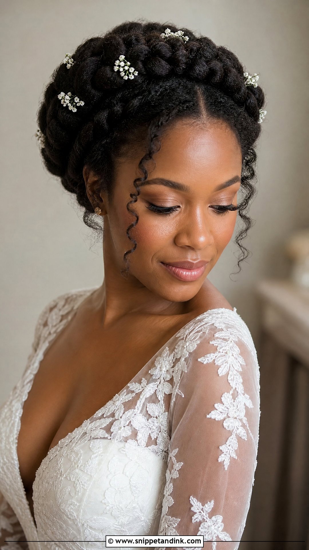 4C Hair Braided Crown Wedding Hairstyle - Snippet and Ink - 15 4c Hair Wedding Hairstyles