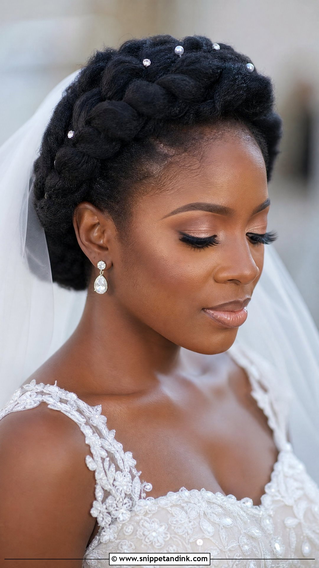 4C Hair Halo Braid Wedding Hairstyle - Snippet and Ink - 15 4c Hair Wedding Hairstyles